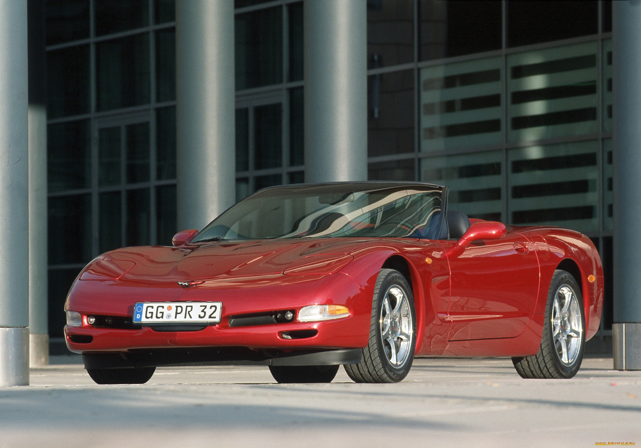 автомобили, corvette, eu-spec, convertible, chevrolet, красный, 2004г, c5