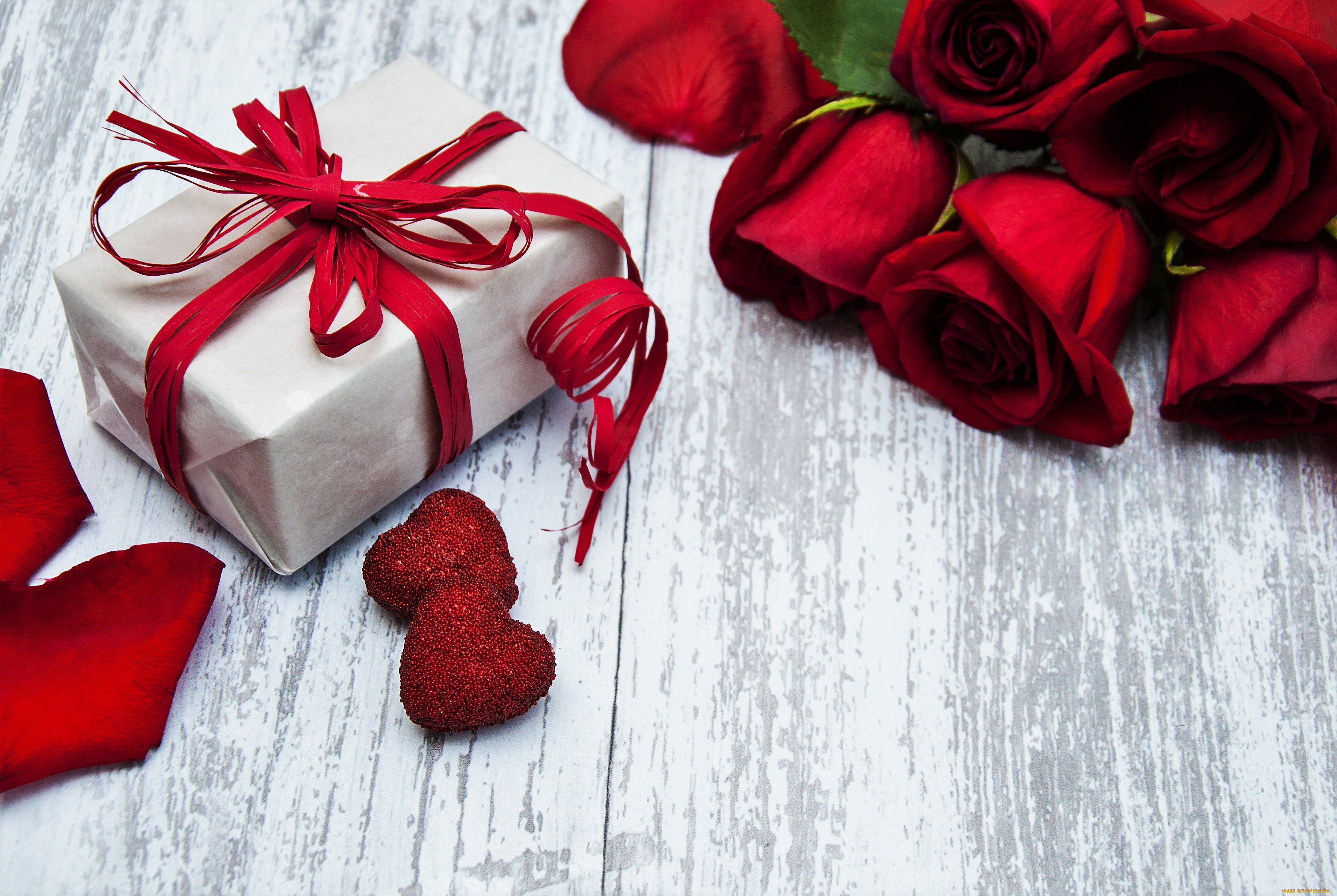 праздничные, подарки, и, коробочки, подарок, коробка, сердечки, лепестки, розы