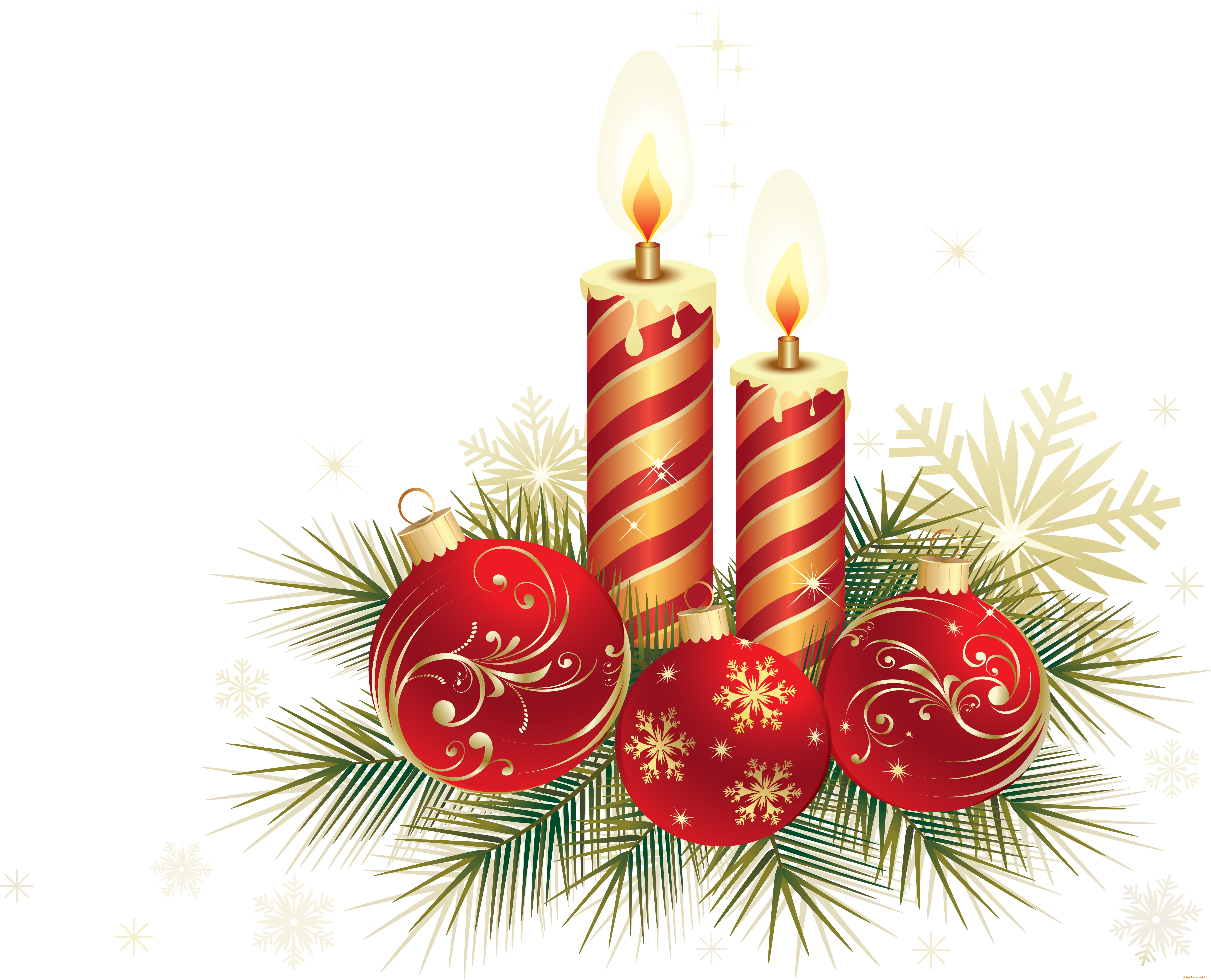 праздничные, векторная, графика, , новый, год, шары, свечи, ветки