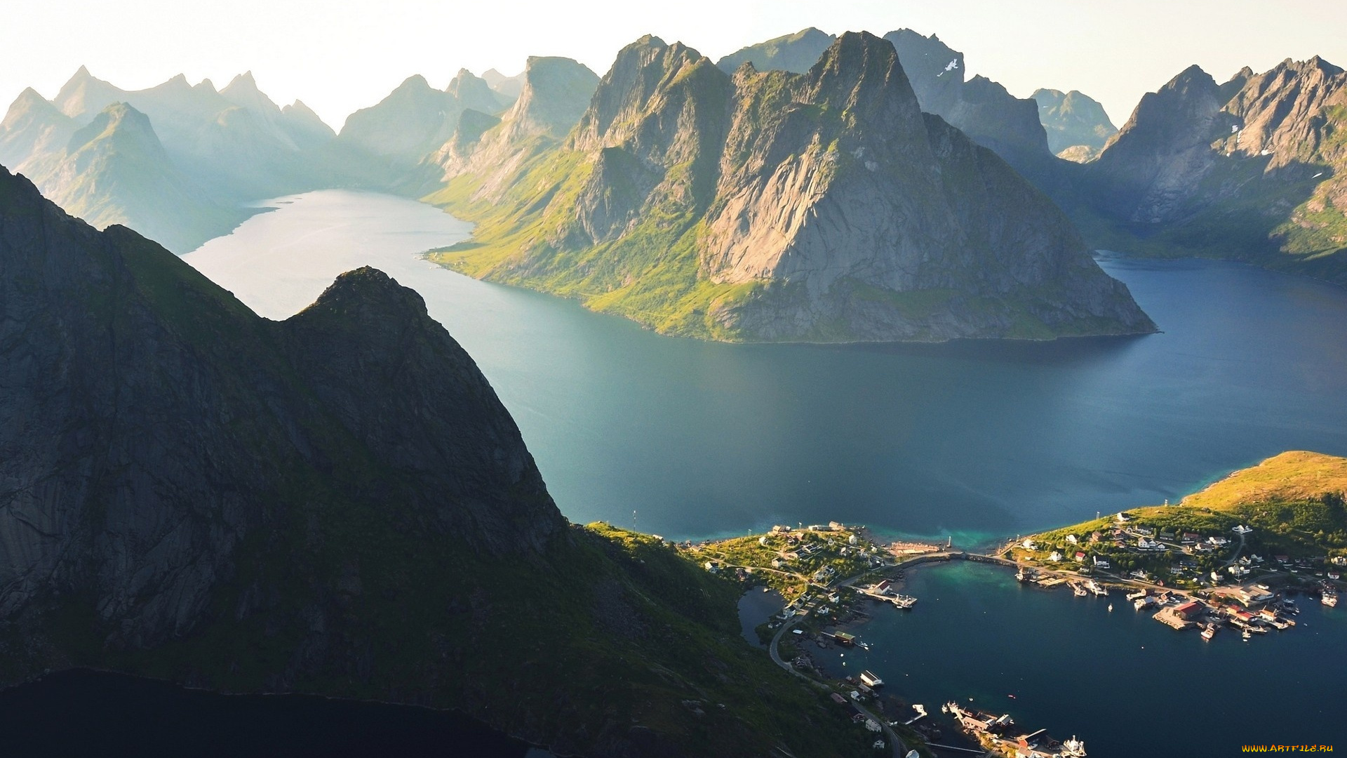 природа, горы, озеро, норвегия