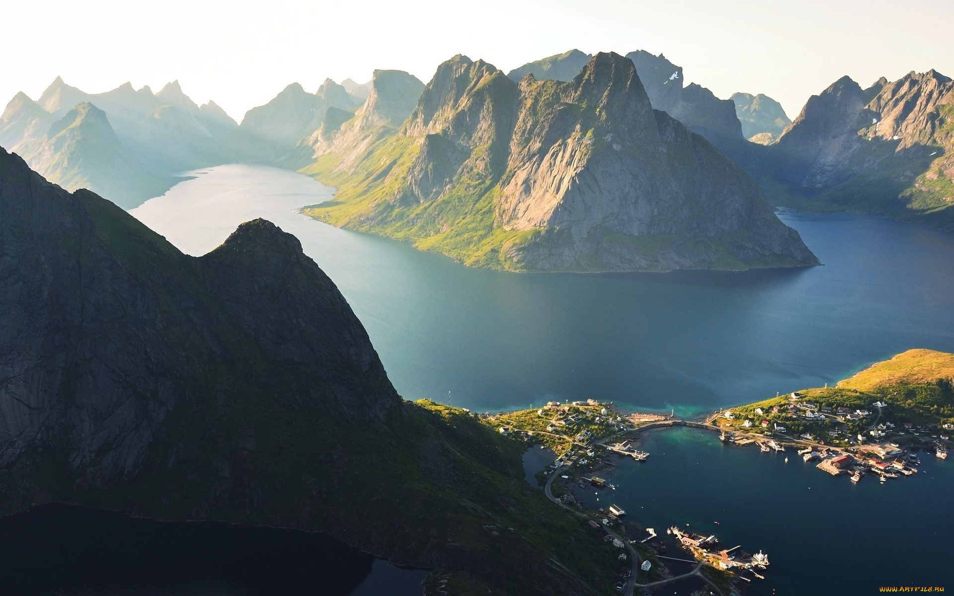 природа, горы, озеро, норвегия