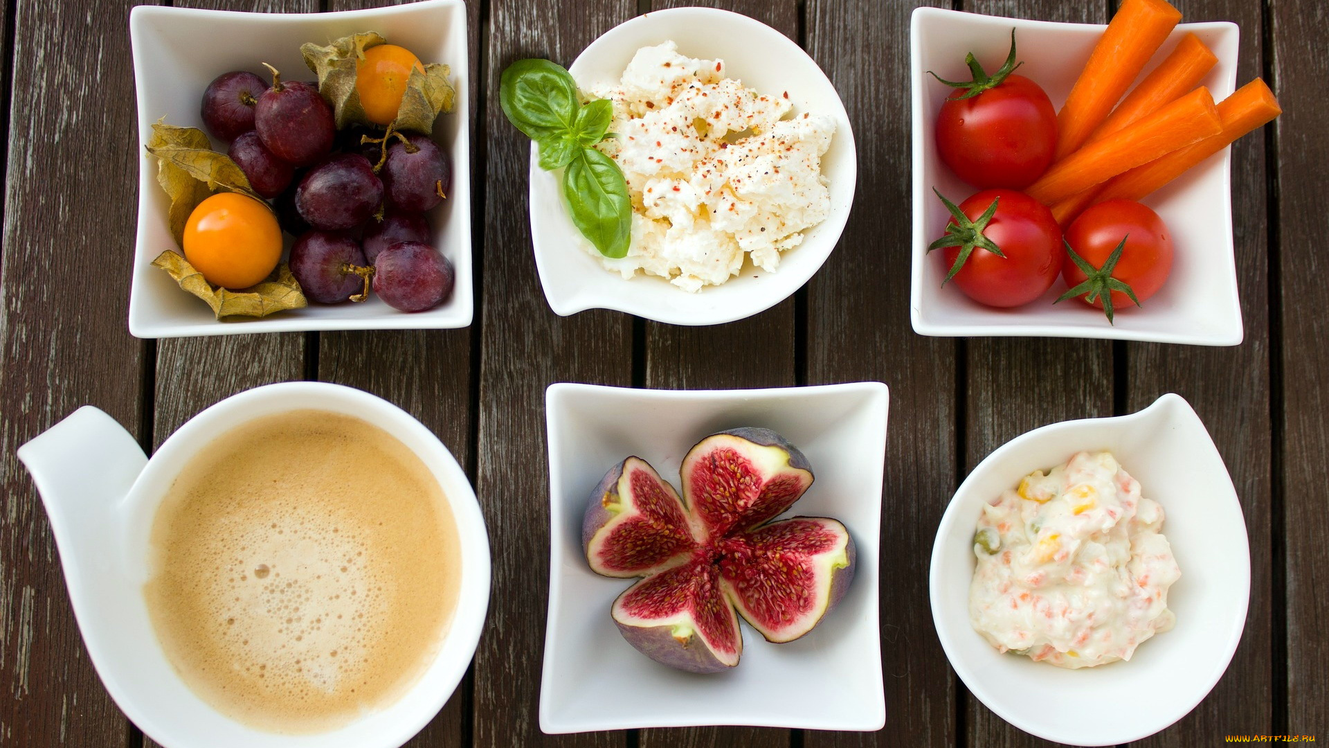еда, разное, творог, инжир, кофе, физалис, виноград, помидоры, томаты