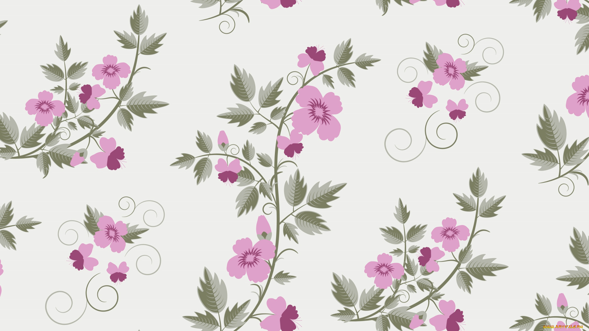 векторная, графика, цветы, , flowers, vector, retro, pattern, текстура, floral, with