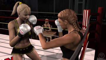 Картинка 3д+графика спорт+ sport фон взгляд бокс девушки ринг