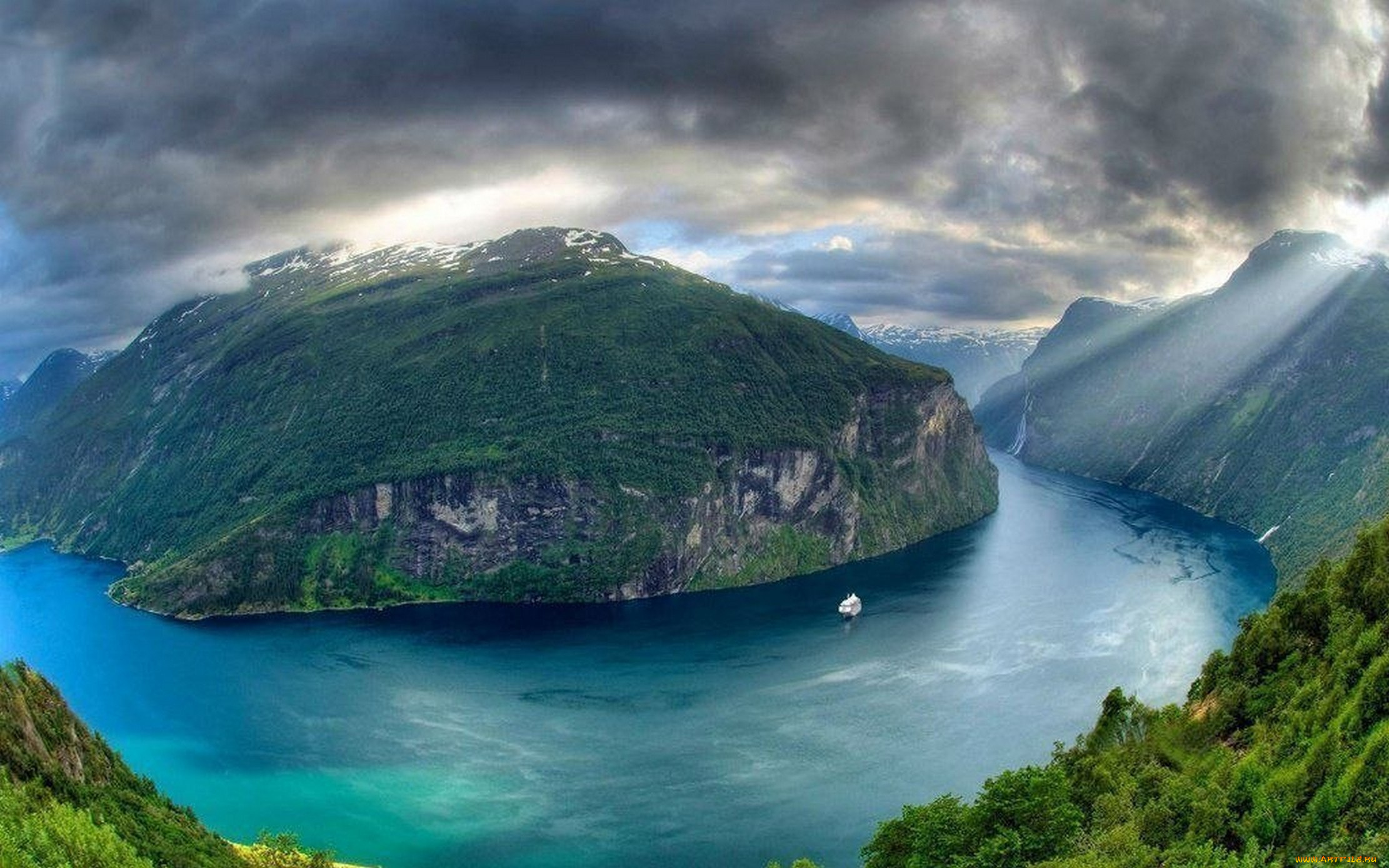 природа, побережье, фьорд, норвегия, река, панорама