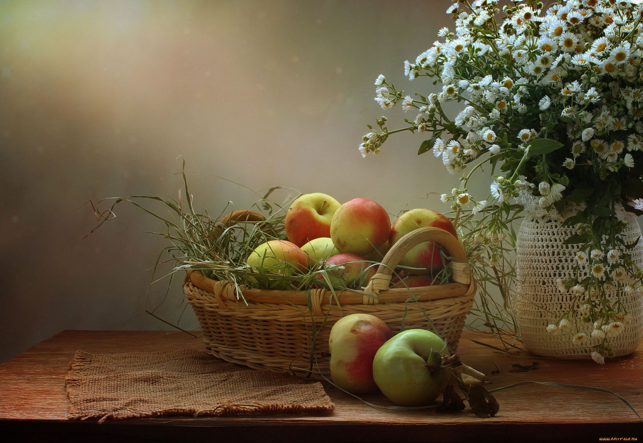 еда, Яблоки, цветы, лето, натюрморт, август, яблочный, спас, яблоки