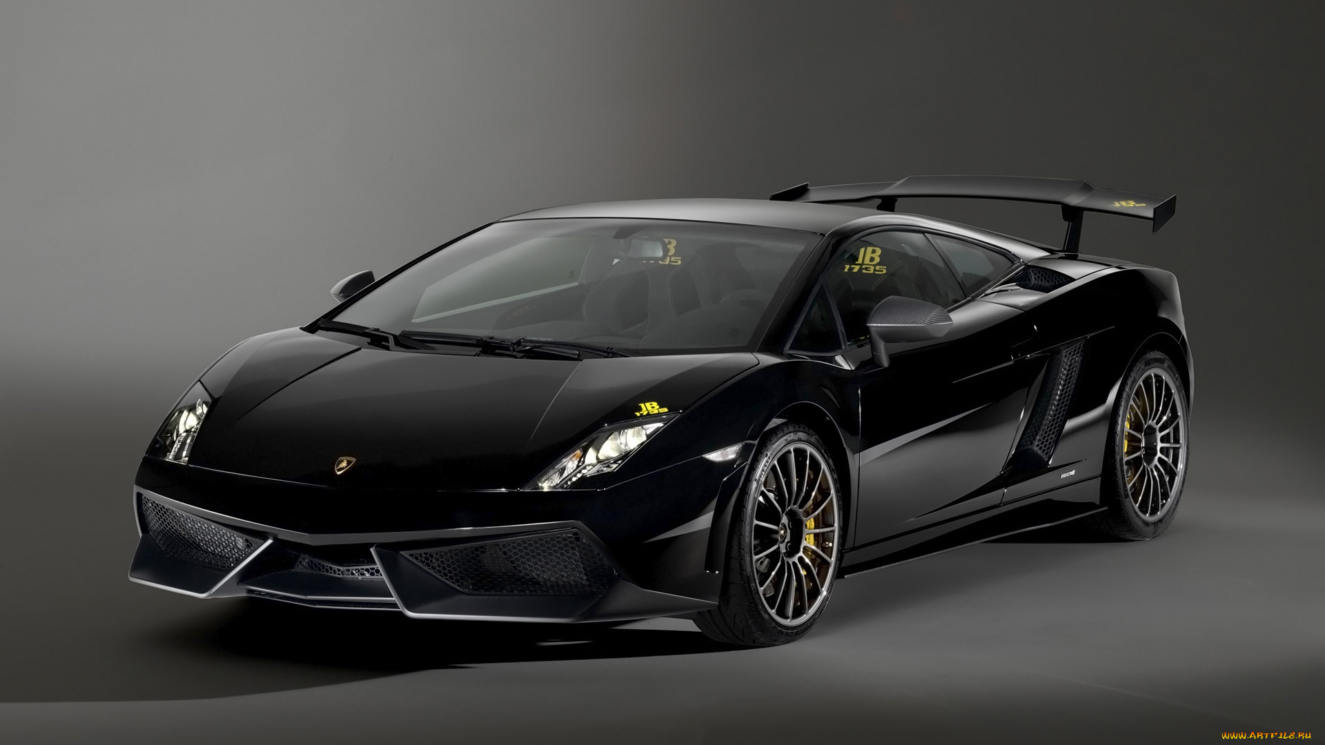 black, gallardo, front, angle, автомобили, lamborghini