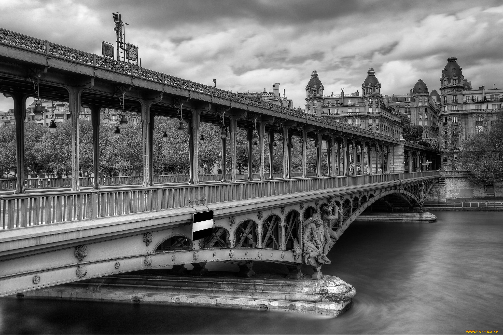 города, париж, франция, мост, река