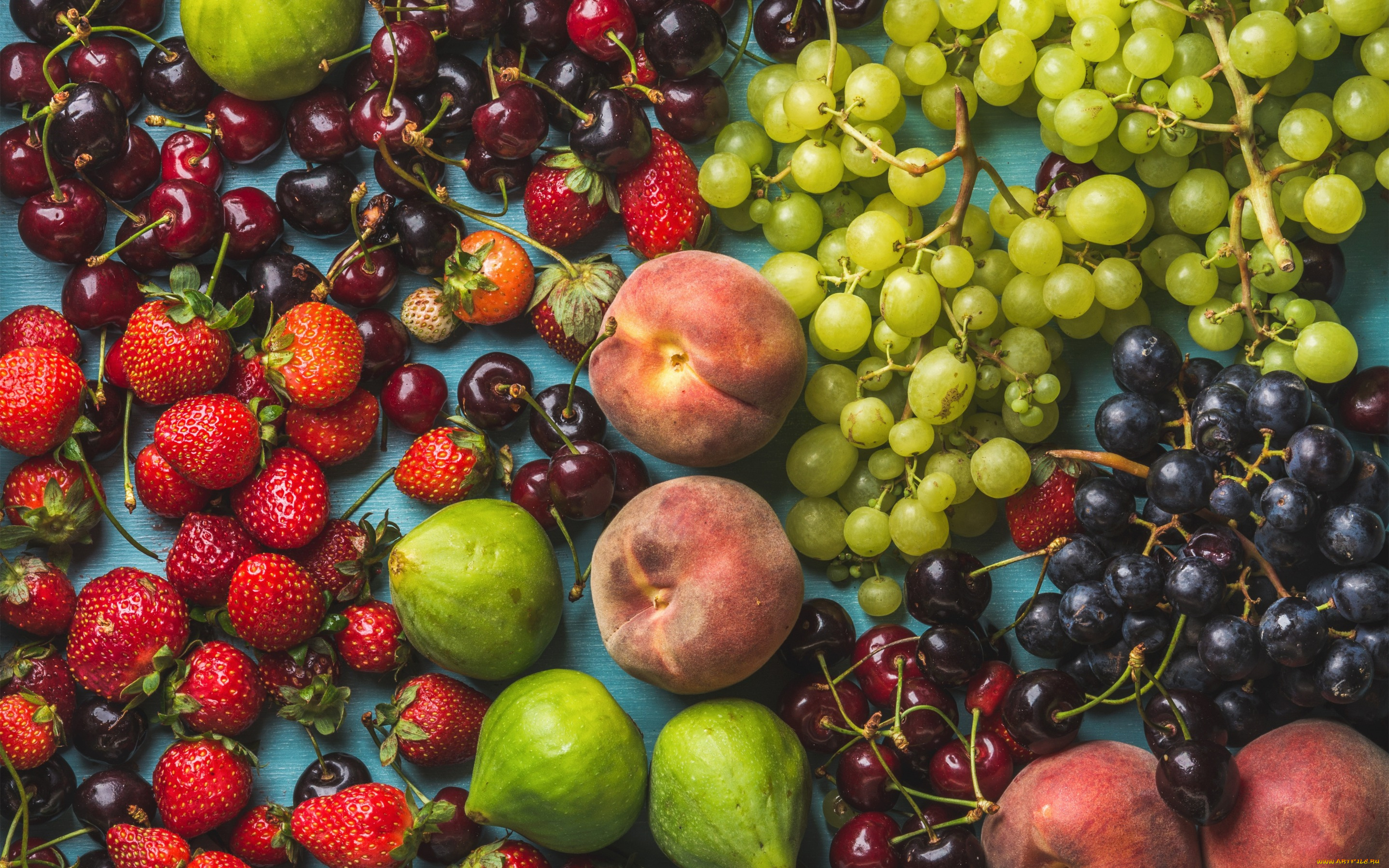 еда, фрукты, , ягоды, ягода, виноград, персики, клубника, вишня