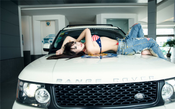 Картинка автомобили авто+с+девушками взгляд азиатка девушка автомобиль