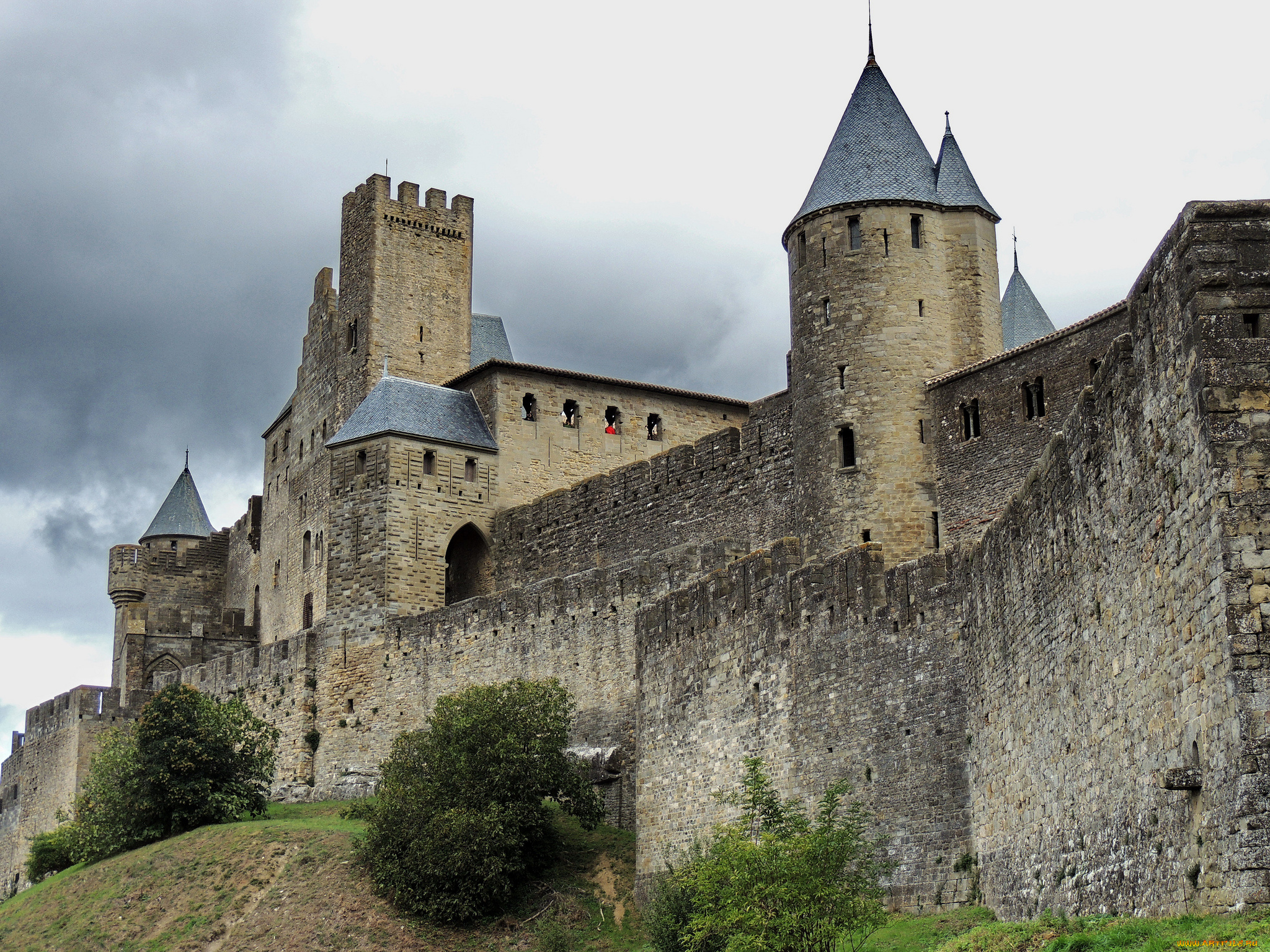 города, дворцы, замки, крепости, стены, замок, башни, carcassonne, france