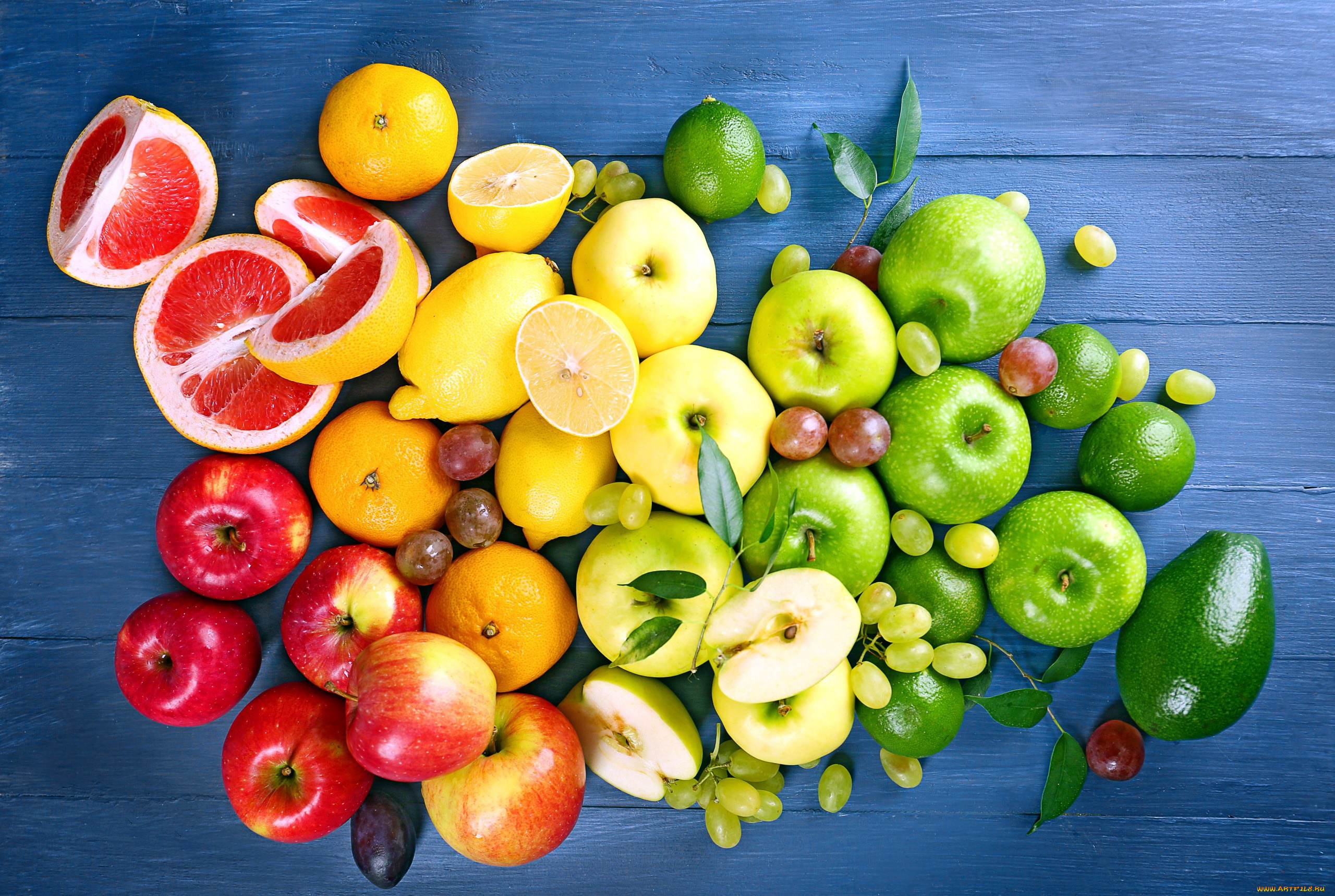 еда, фрукты, , ягоды, авокадо, грейпфрут, виноград, лимоны, яблоки