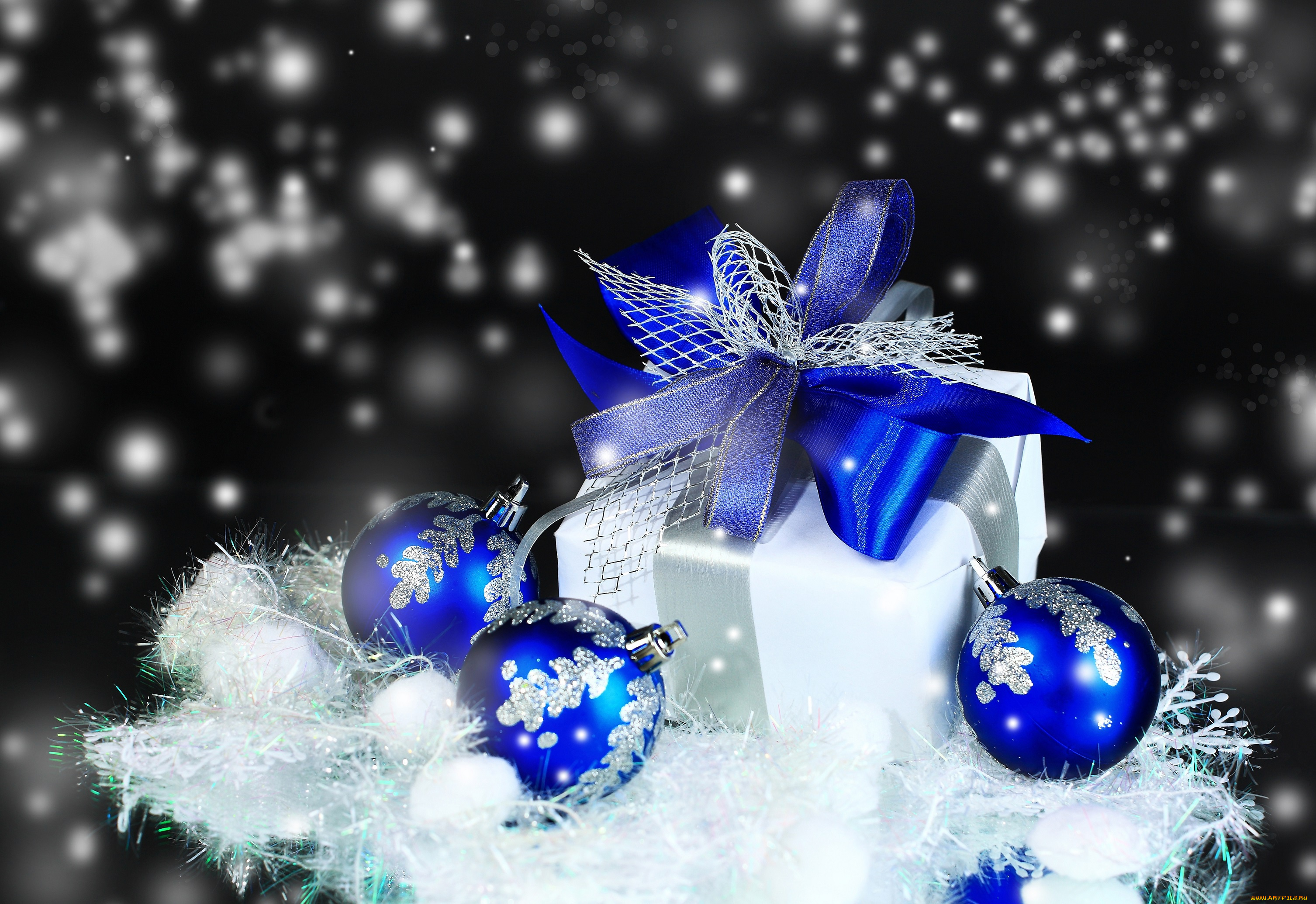 праздничные, подарки, и, коробочки, коробка, подарок, лента, шарики, блики