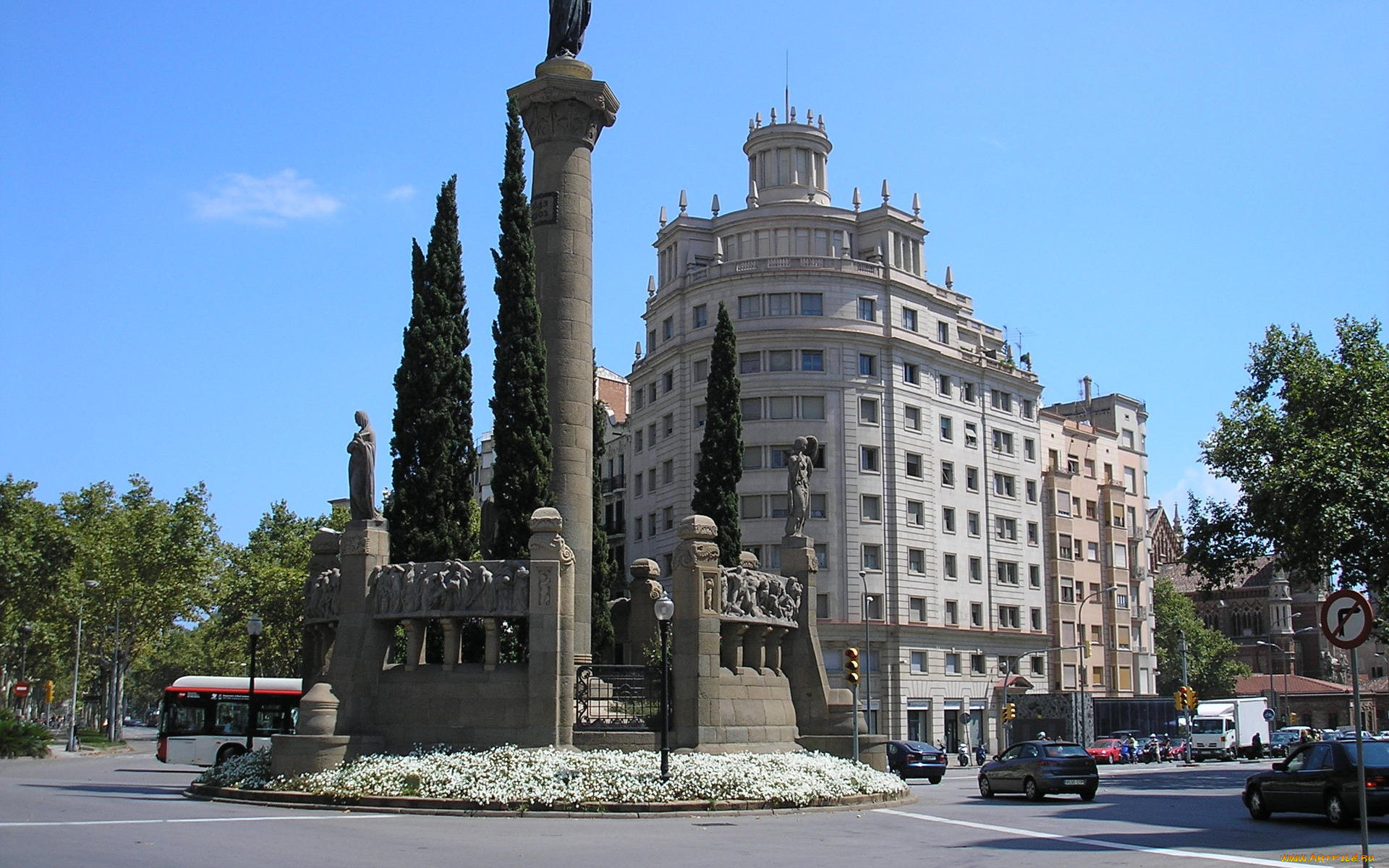 barcelona, города, барселона, испания, монумент, здание, улица
