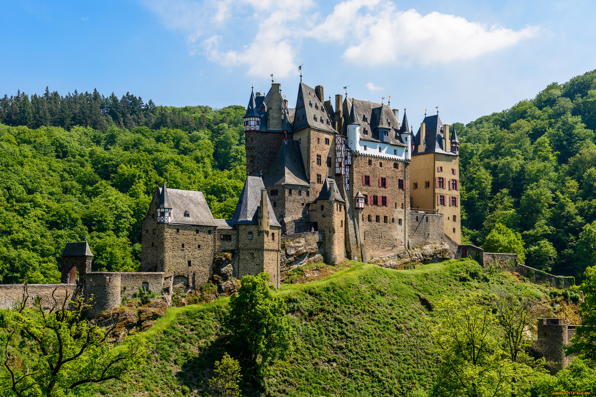 castle, eltz, города, замки, германии, замок