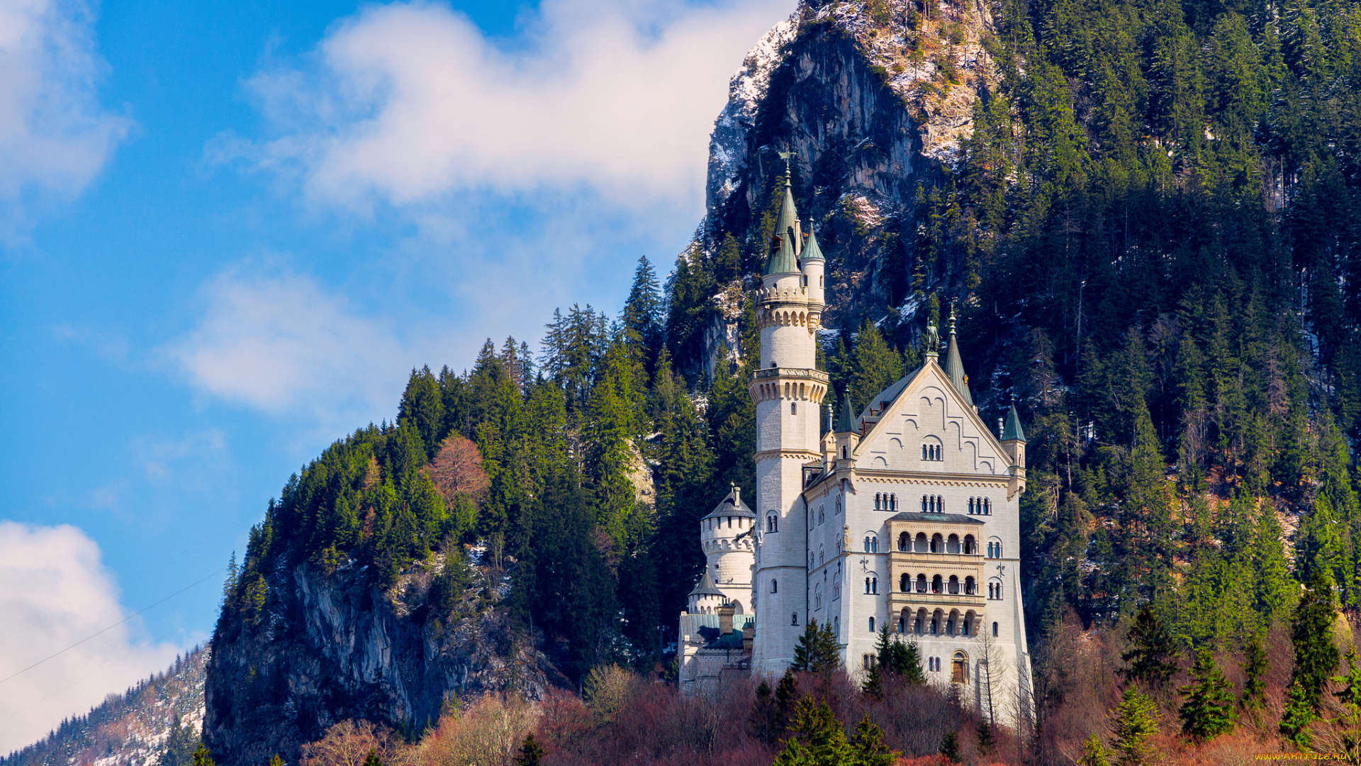 neuschwanstein, castle, города, замок, нойшванштайн, , германия, простор