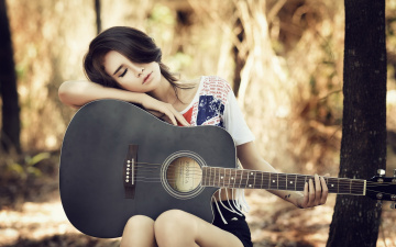 Картинка музыка -другое гитара девушка сон отдых