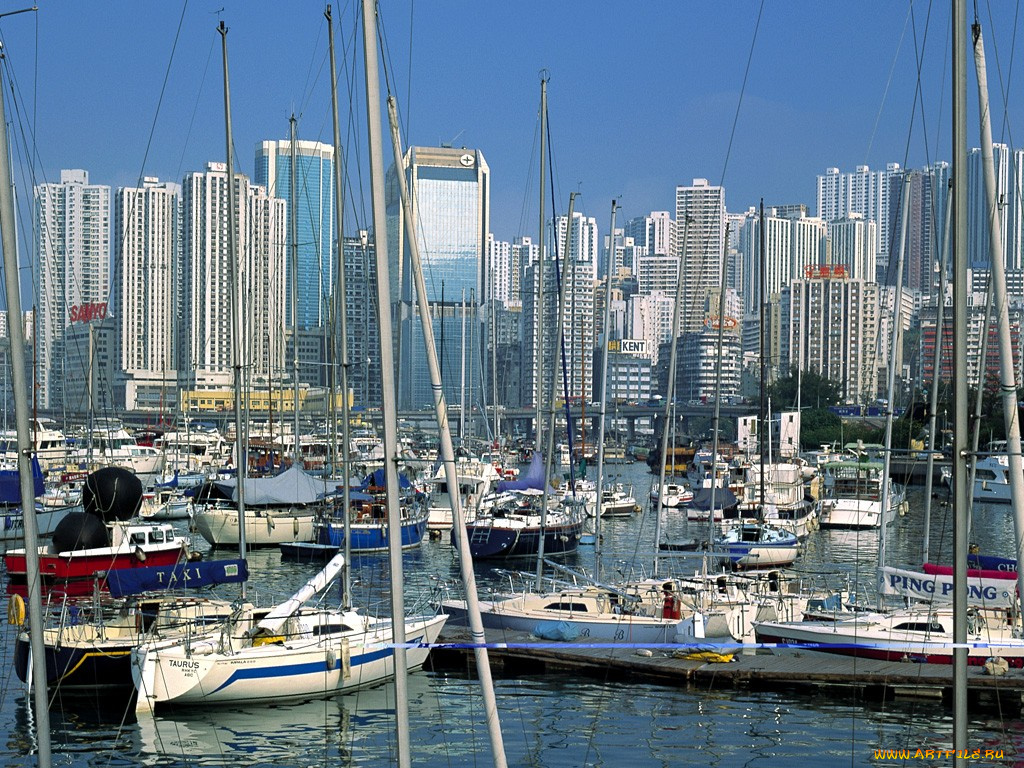 hongkong, корабли, порты, причалы