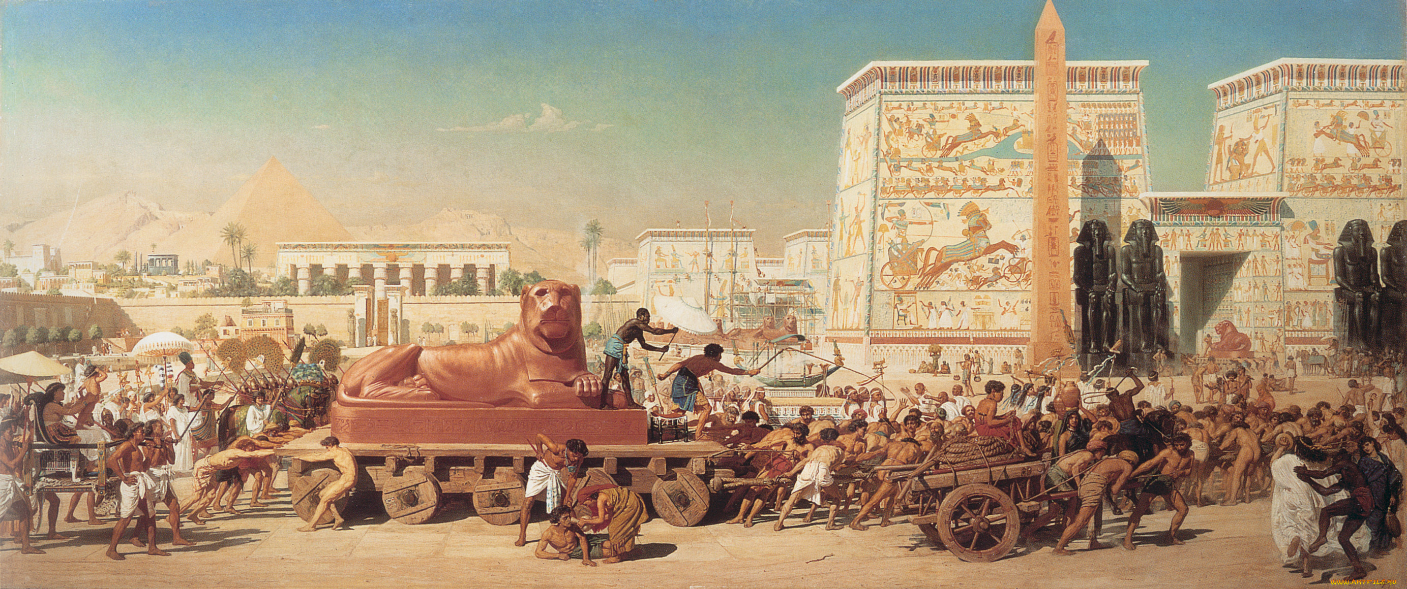 рисованные, edward, poynter, 1867, painting, israel, in, egypt