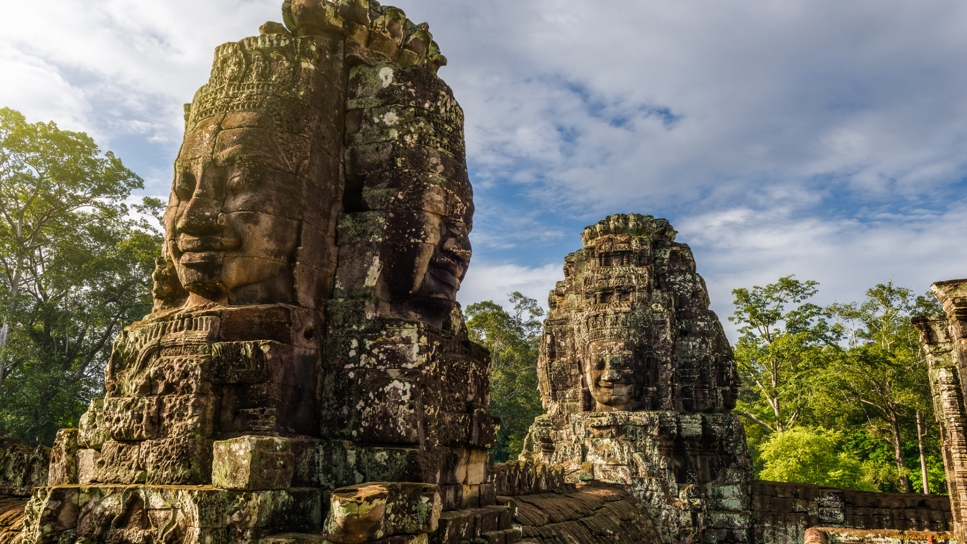 inside, angkor, wat, города, -, исторические, , архитектурные, памятники, статуя, храм, джунгли