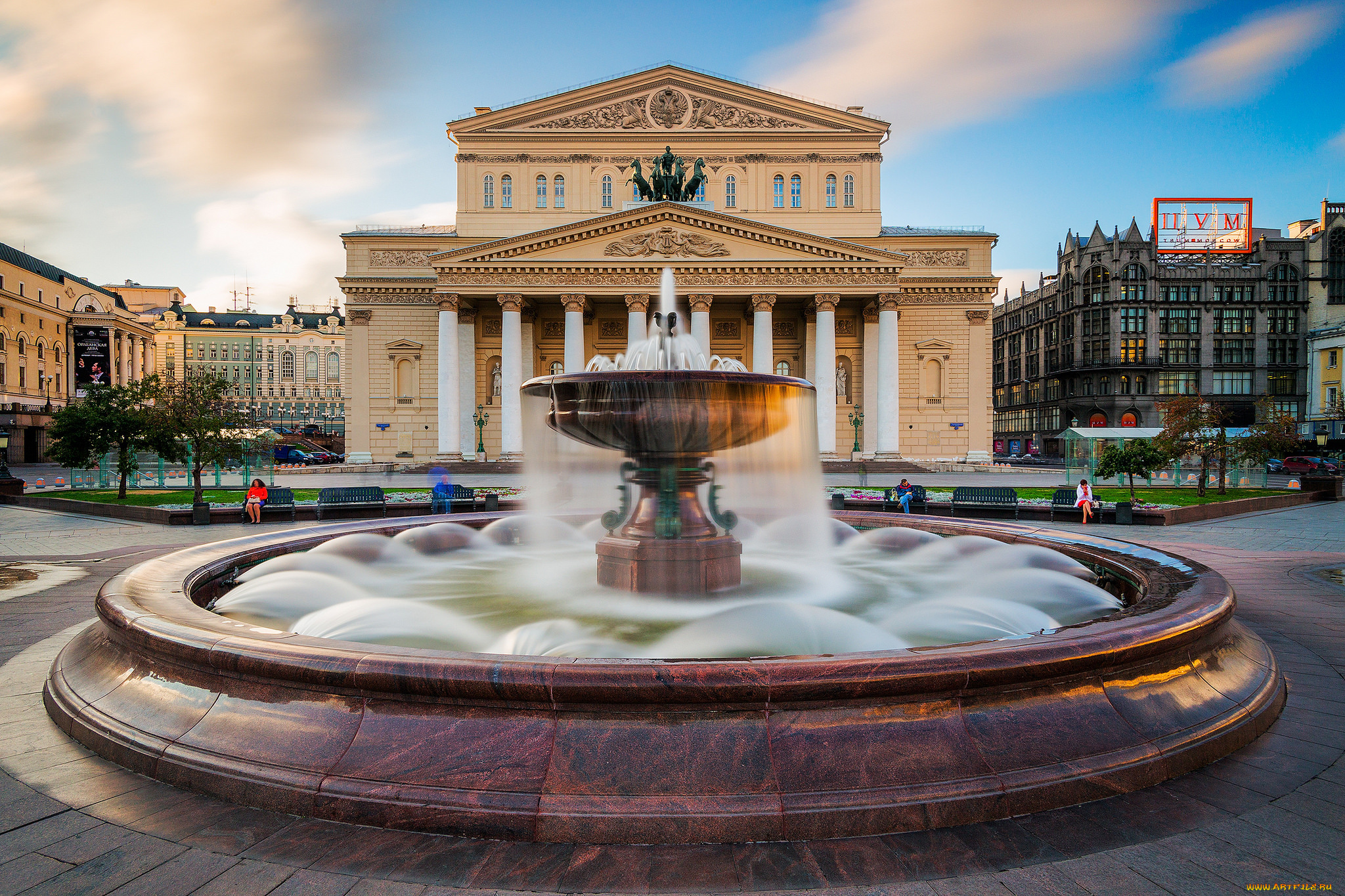bolshoi, theatre, in, moscow, города, москва, , россия, театр, фонтан, площадь