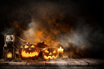 Картинка праздничные хэллоуин свечи хэлуин тыквы праздник