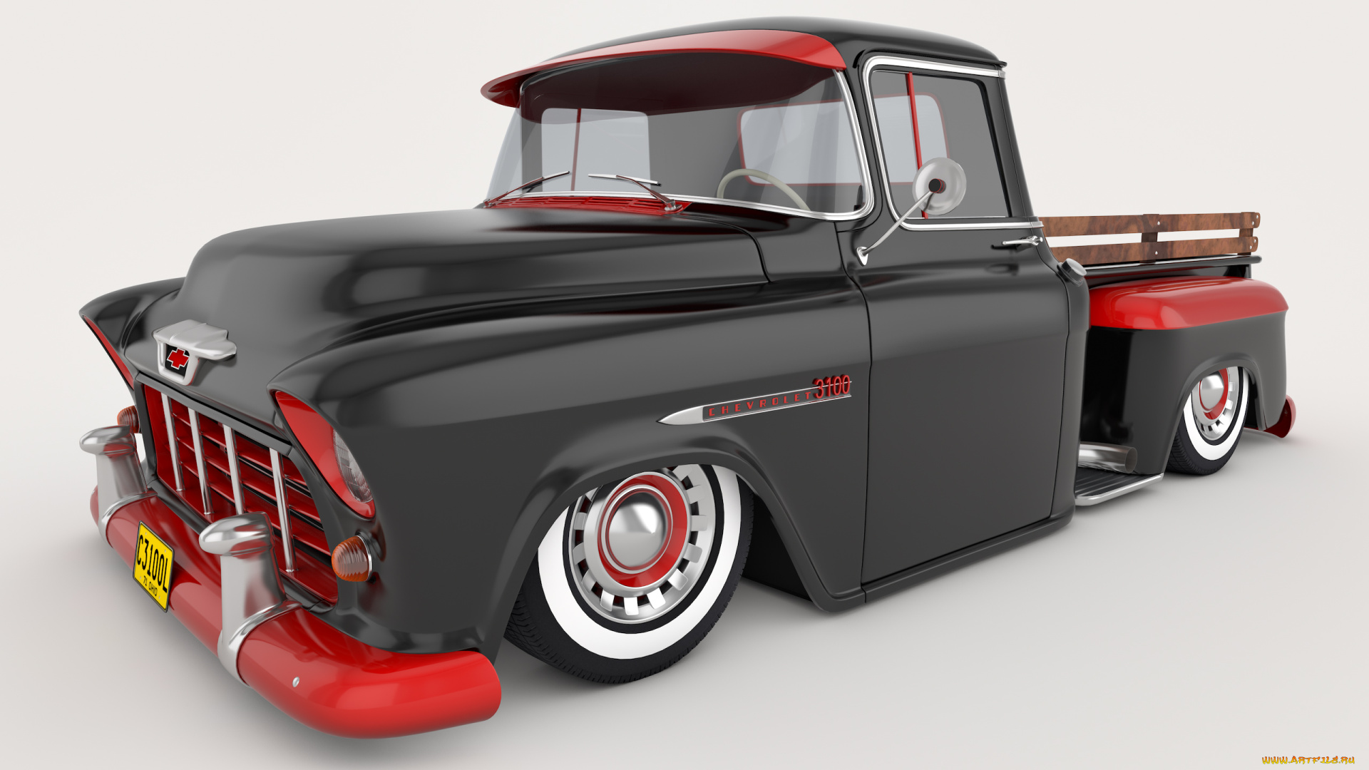 автомобили, 3д, chevrolet, 1955, 3100, pickup