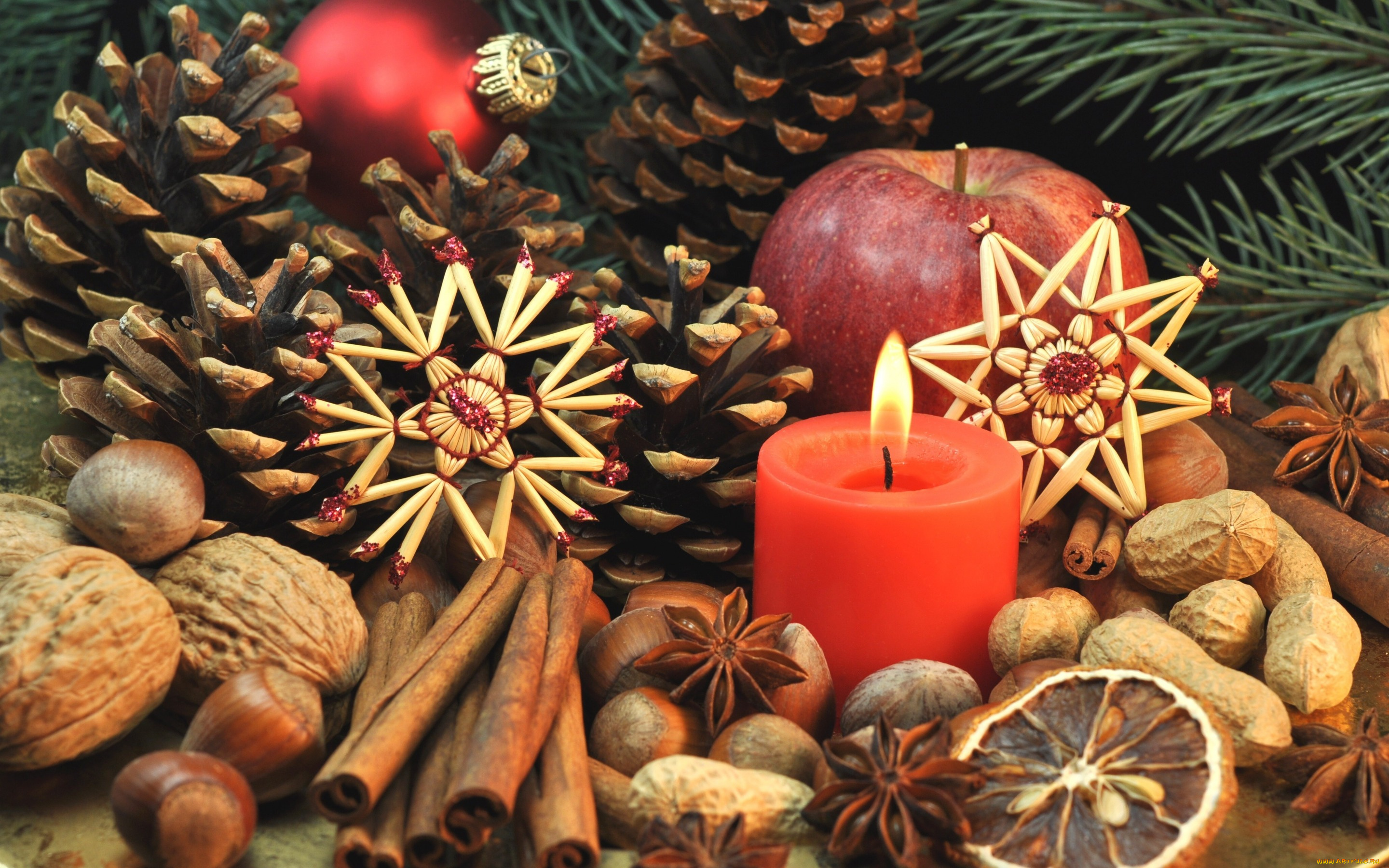 праздничные, угощения, печенье, сладости, фрукты, корица, nuts, орехи, decoration, merry, xmas, christmas, новый, год, рождество