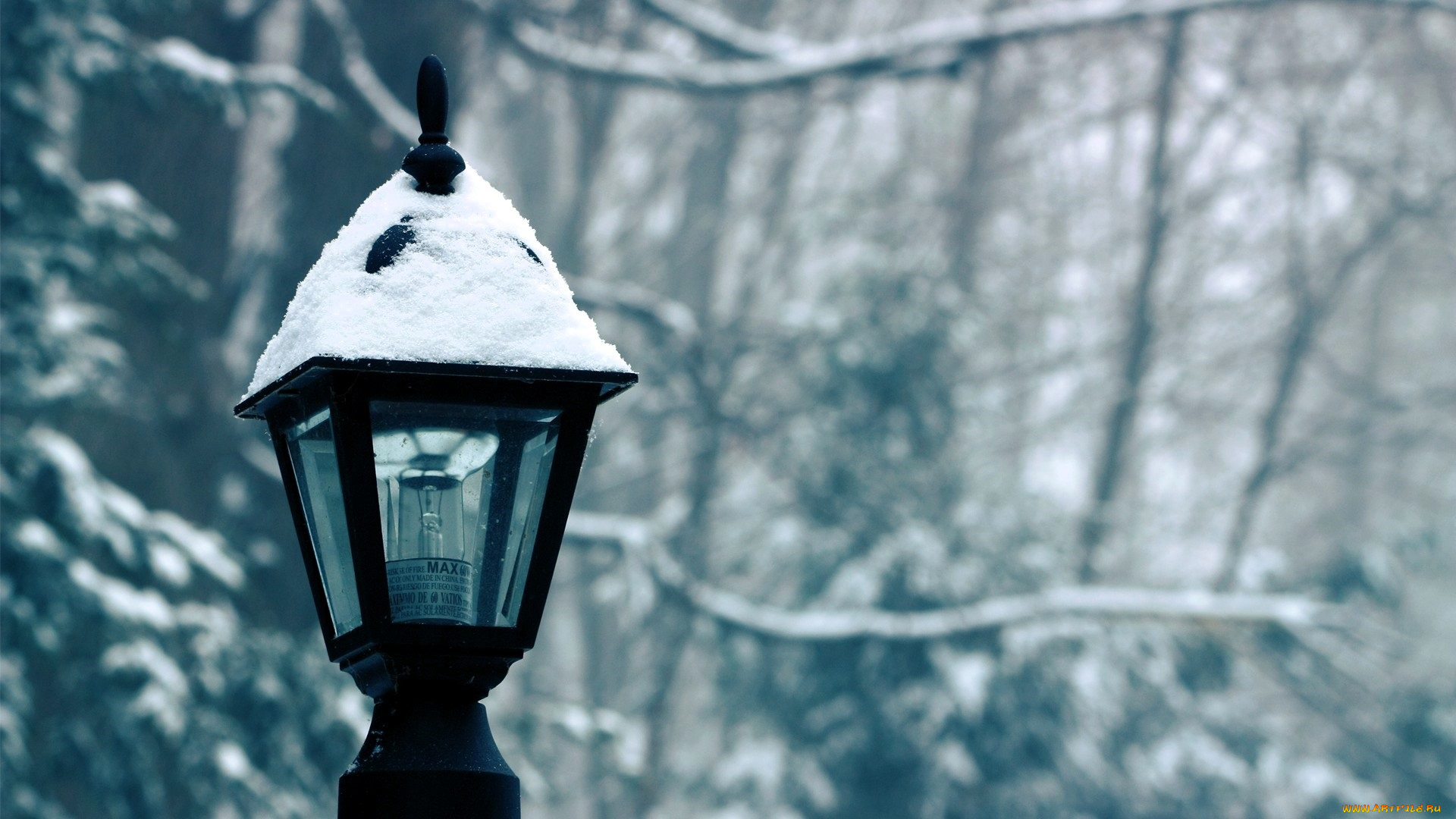 разное, осветительные, приборы, зима, снег, фонарь, лампочка