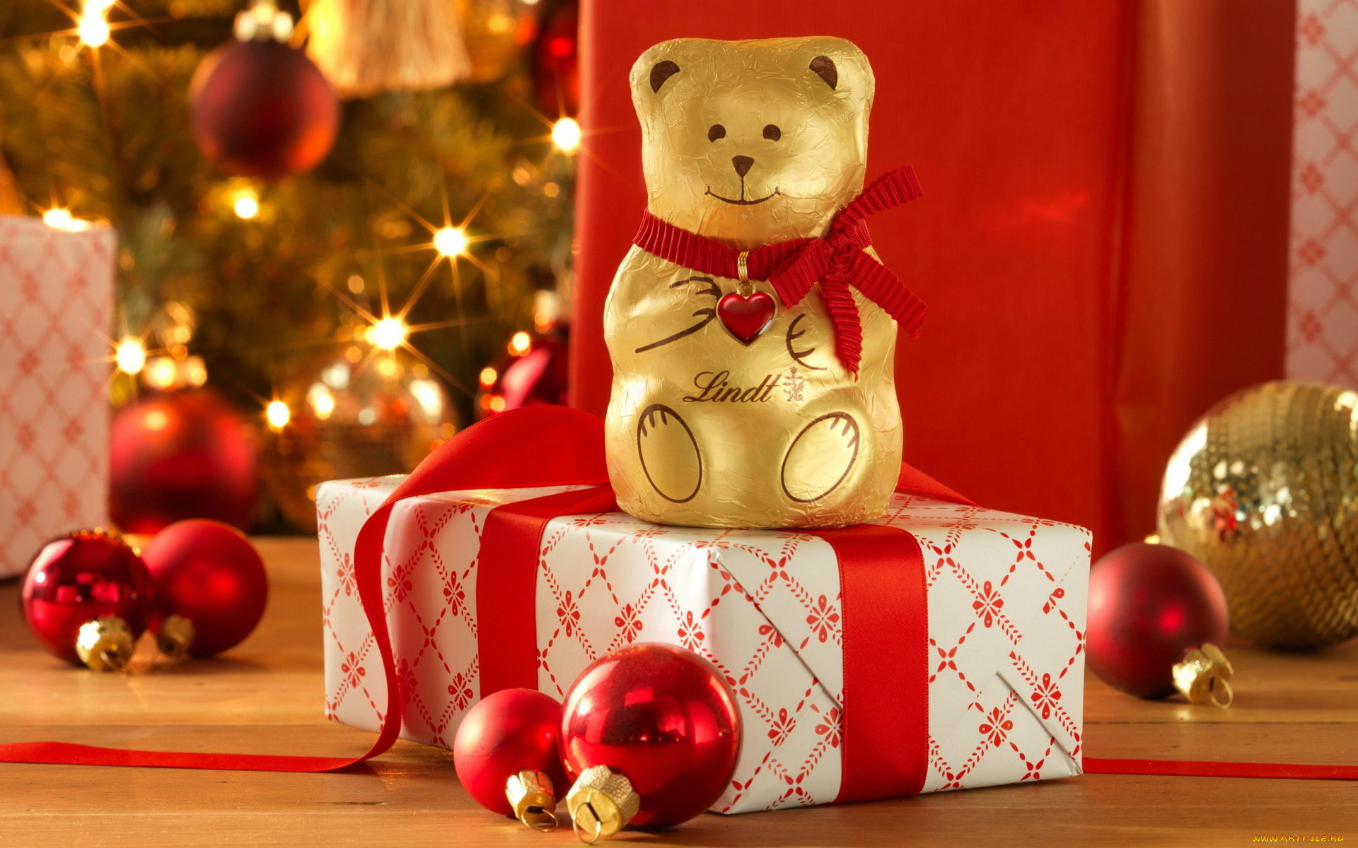 праздничные, подарки, и, коробочки, шарики, игрушки, подарок, мишка, коробка