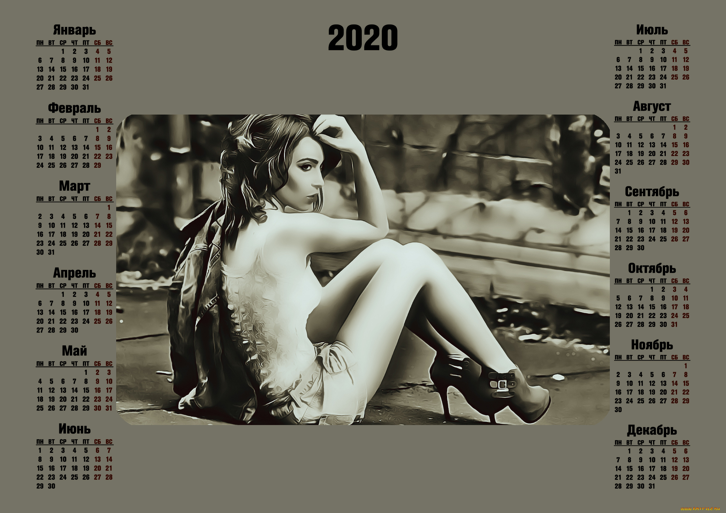 календари, компьютерный, дизайн, девушка, профиль, женщина, calendar, 2020