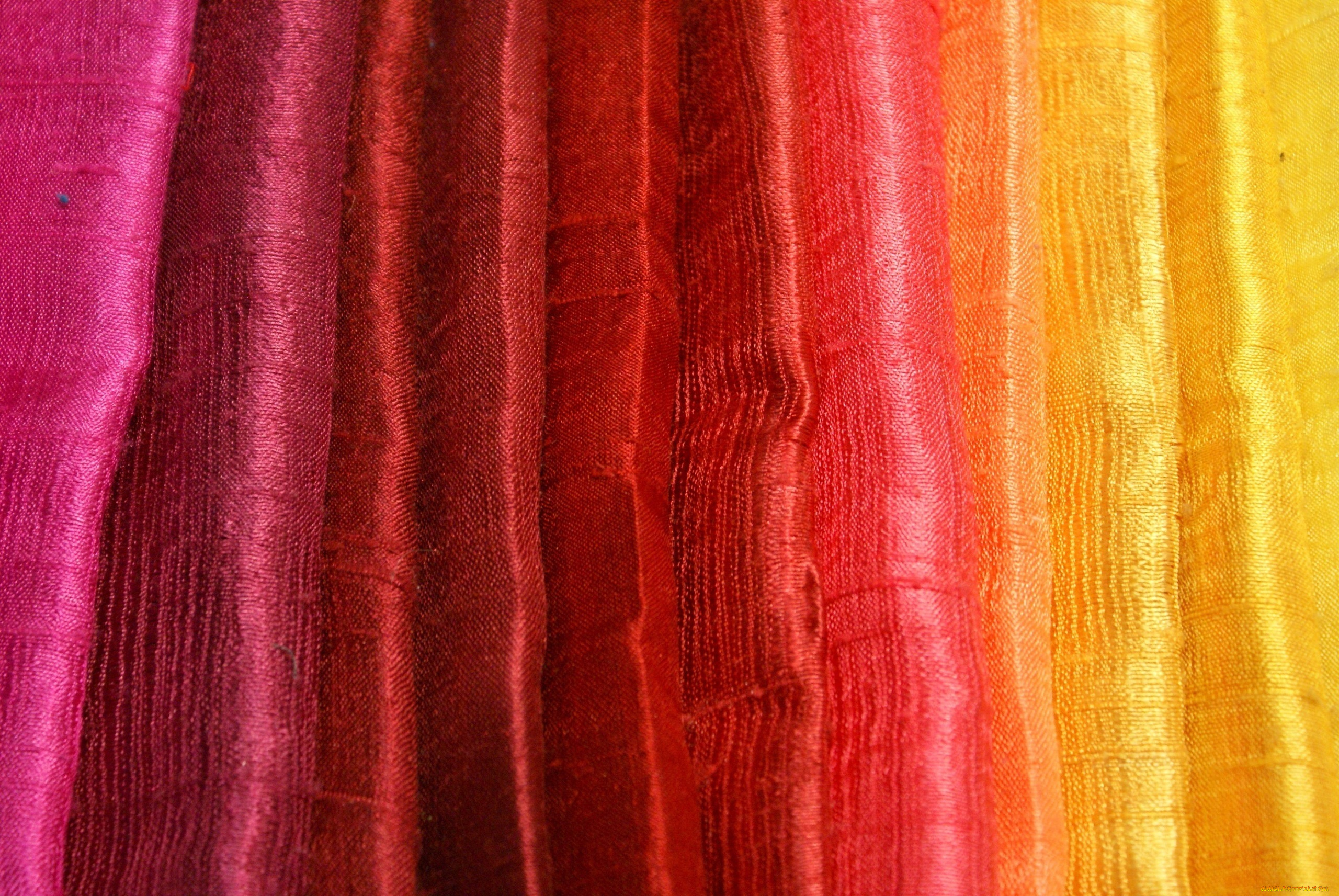 разное, текстуры, блеск, складки, желтый, розовый, ткань, цвета, красный