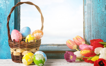 Картинка праздничные пасха весна яйца