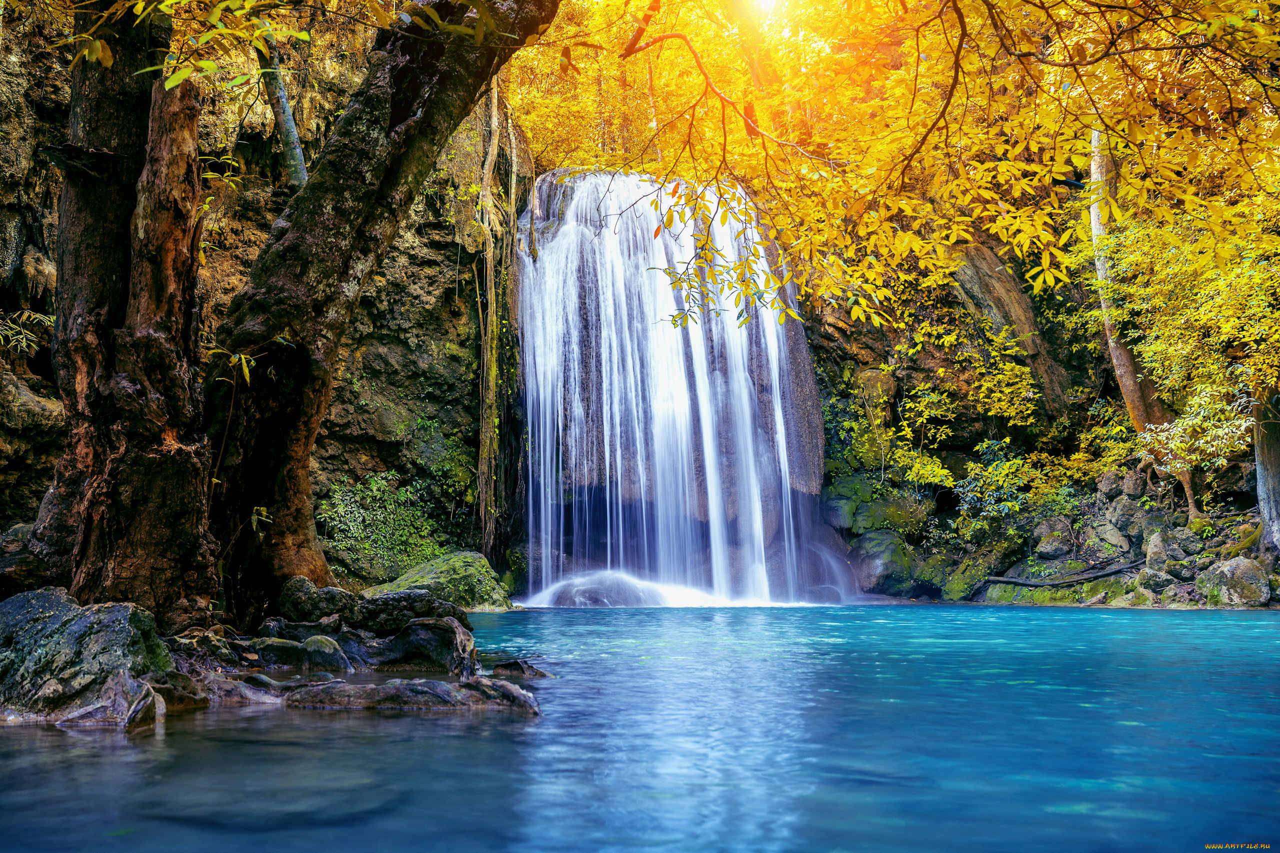 erawan, waterfall, thailand, природа, водопады, erawan, waterfall