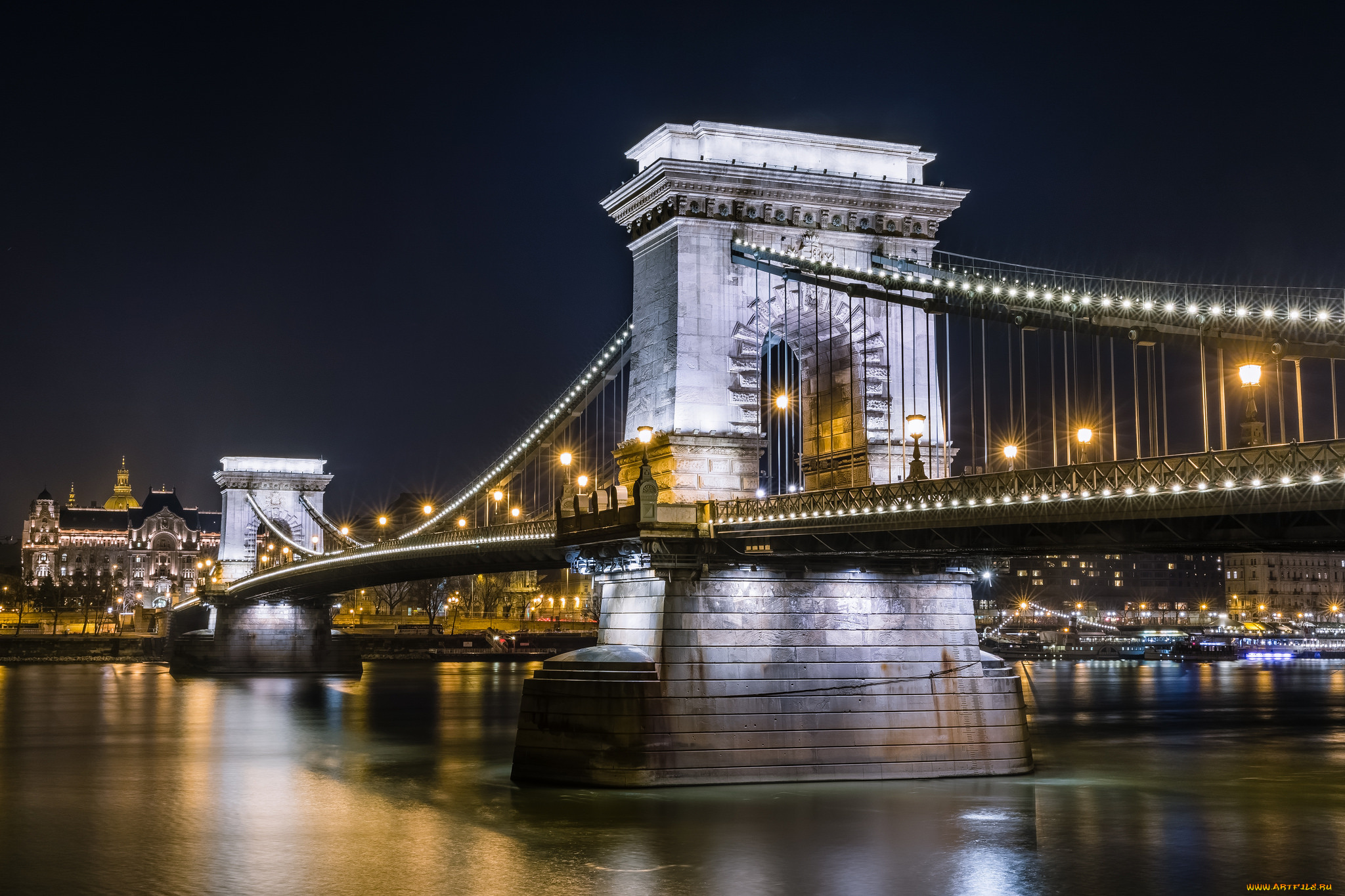 chain, bridge, -, budapest, города, будапешт, , венгрия, мост, река