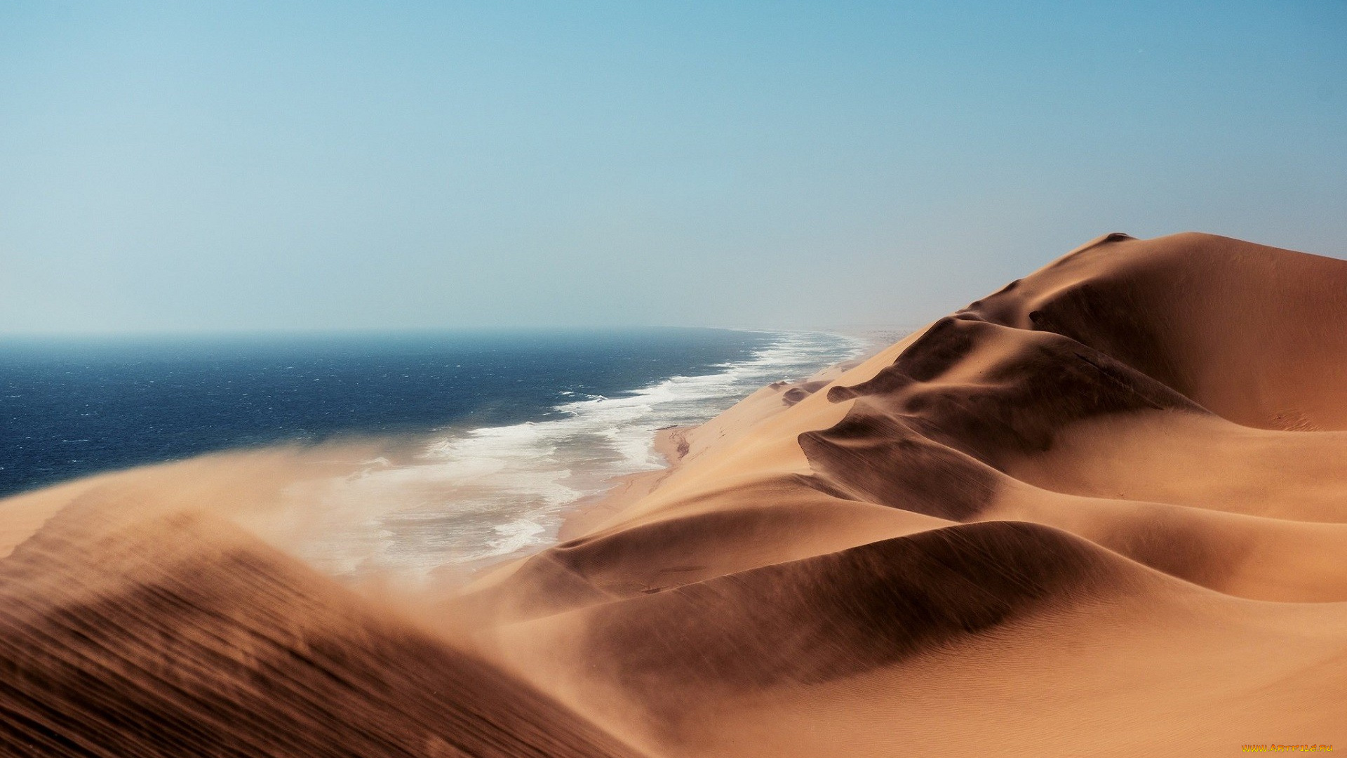 природа, побережье, песок, пустыня, море
