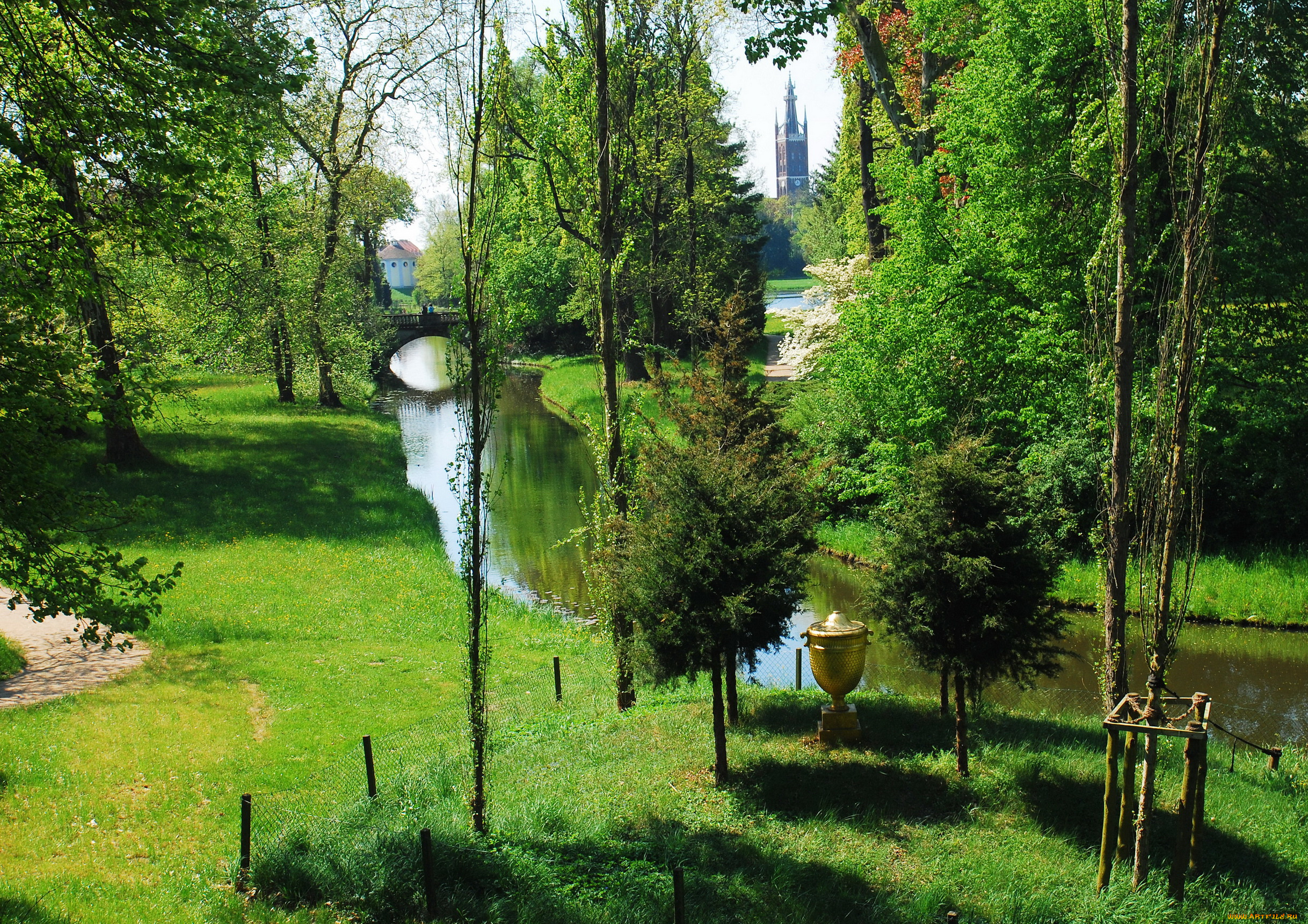 германия, w&, 246, rlitzer, park, природа, парк, река