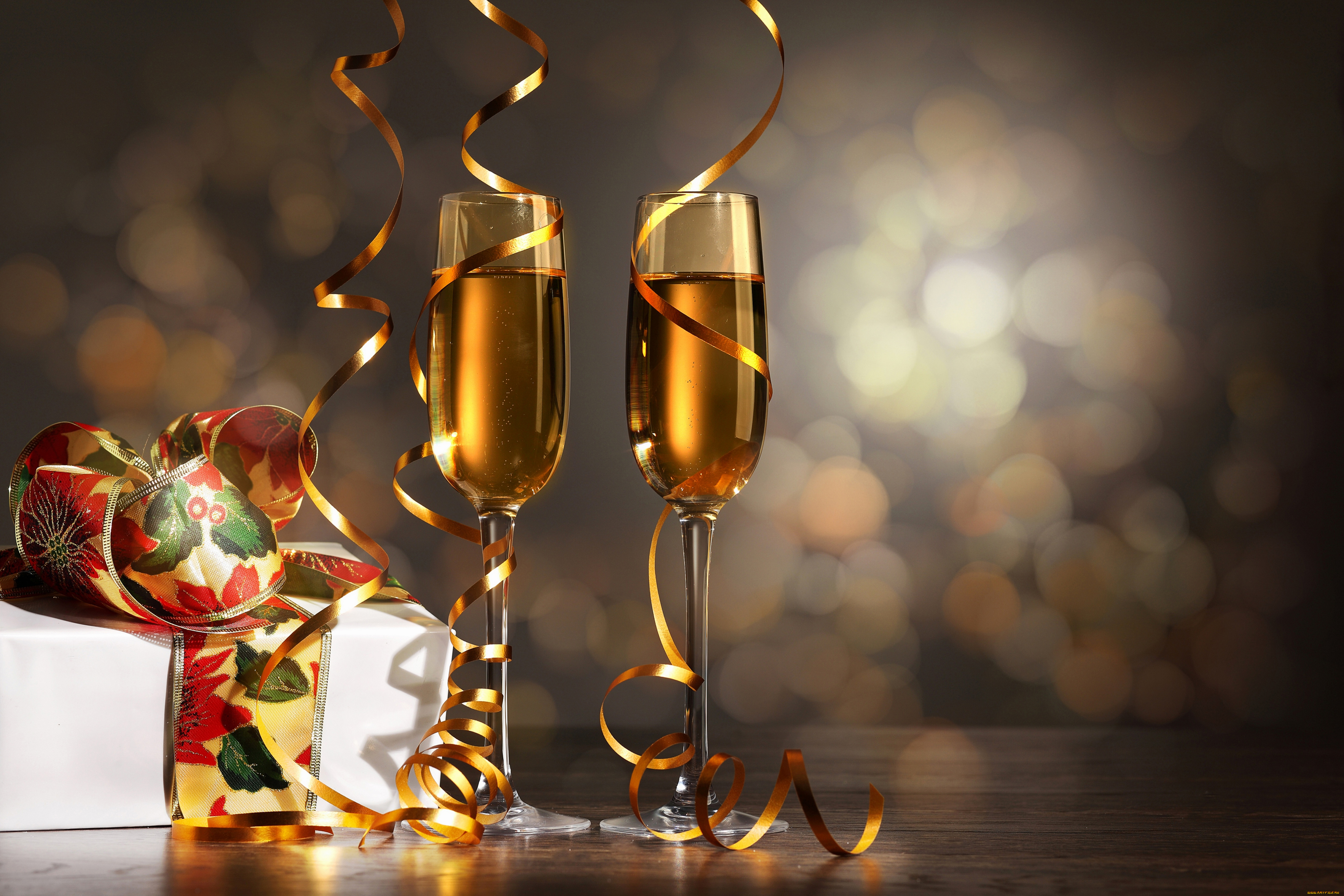 праздничные, угощения, бокалы, игристое, вино, шампанское