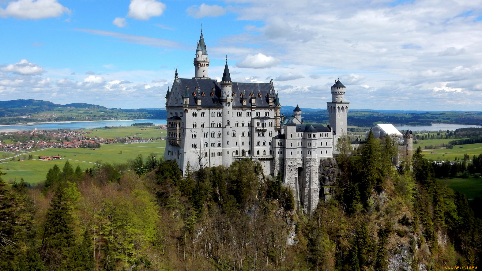 neuschwanstein, fairytale, castle, города, замок, нойшванштайн, , германия, замок, панорама