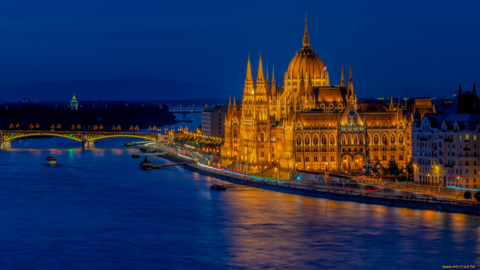 города, будапешт, , венгрия, река, мост, парламент