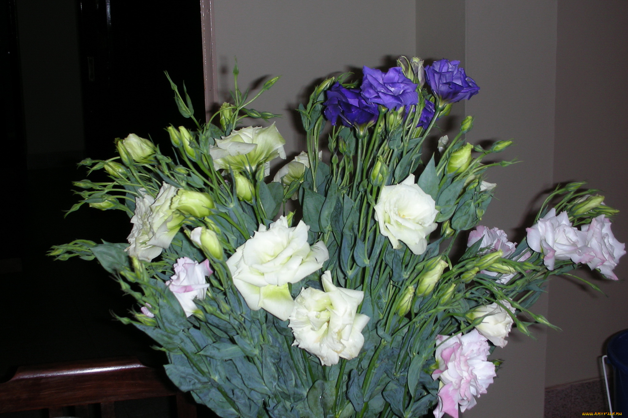 цветы, эустома, букет, лизиантус