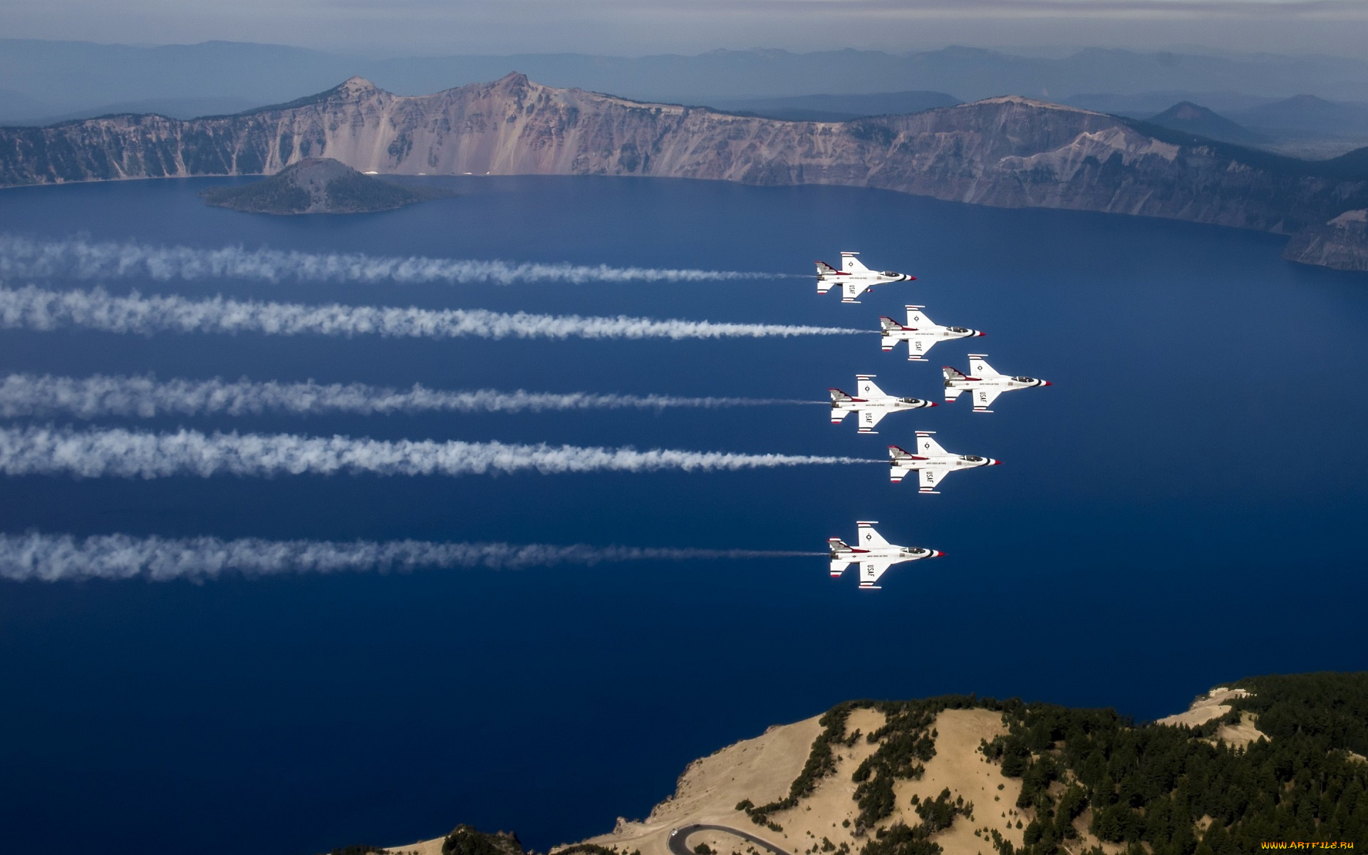 авиация, другое, crater, lake, thunderbirds, oregon