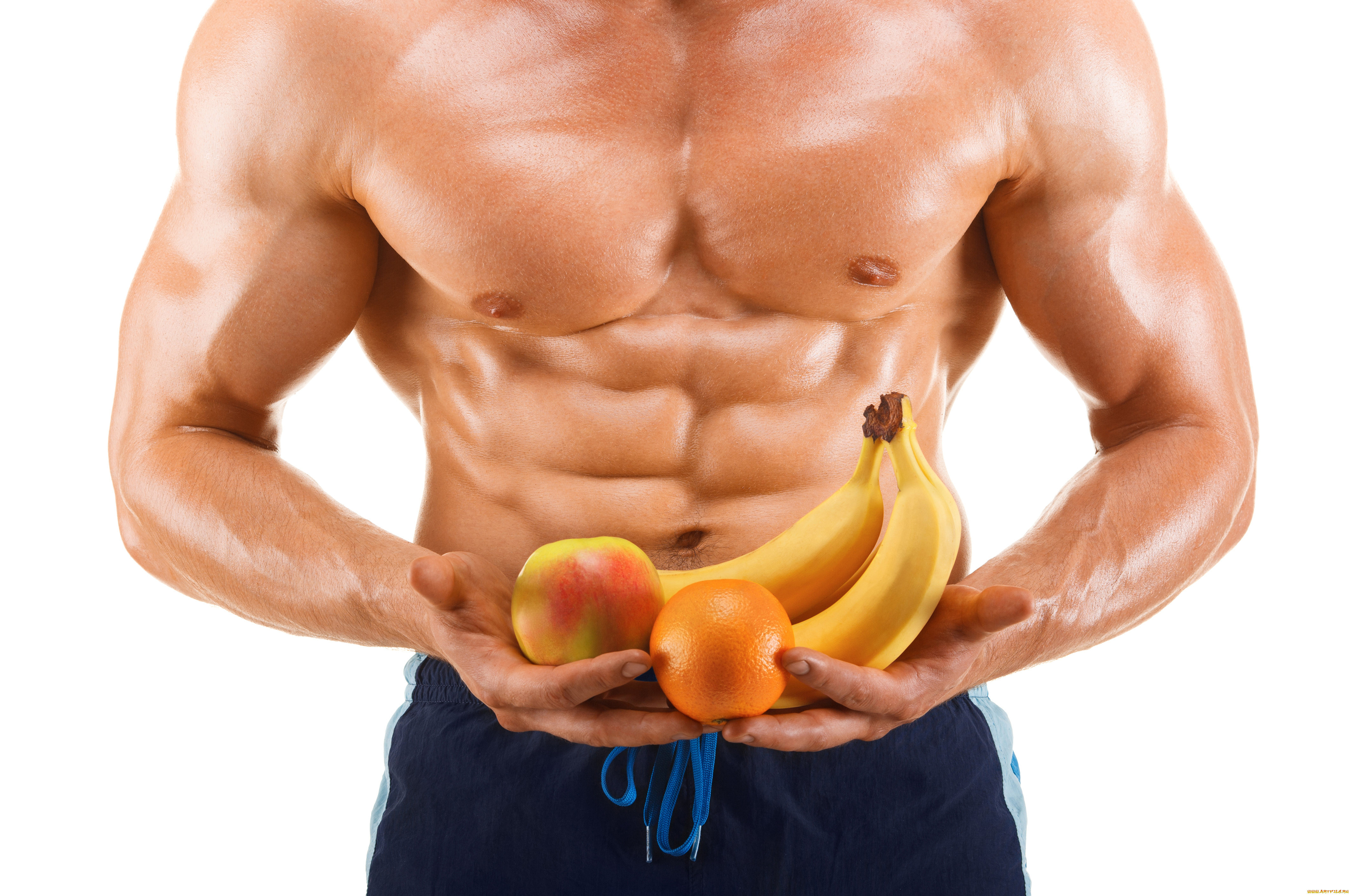 мужчины, -, unsort, bodybuilder, eating, fruits