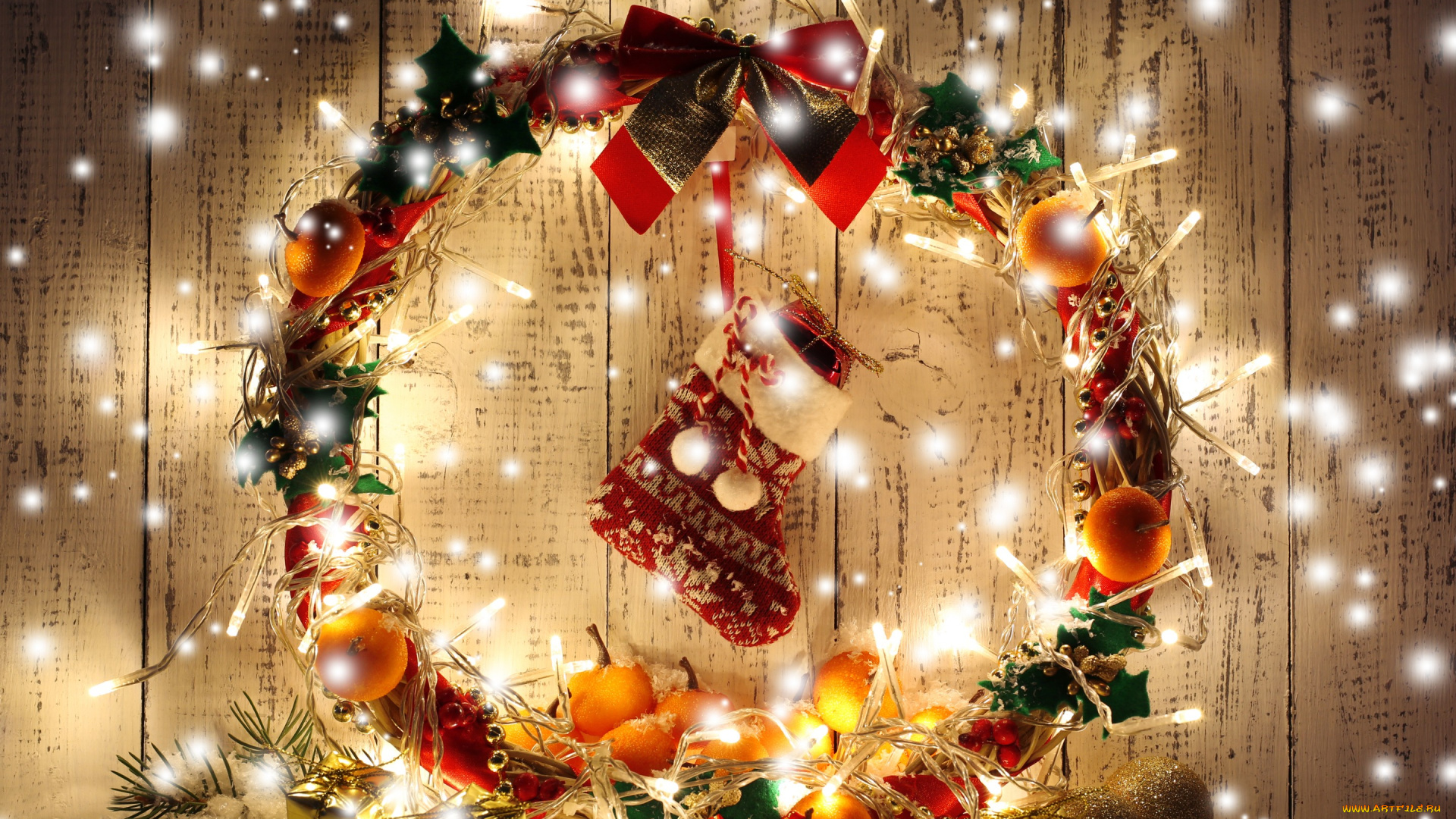 праздничные, украшения, венок, новый, год, рождество, decoration, огни, christmas, merry
