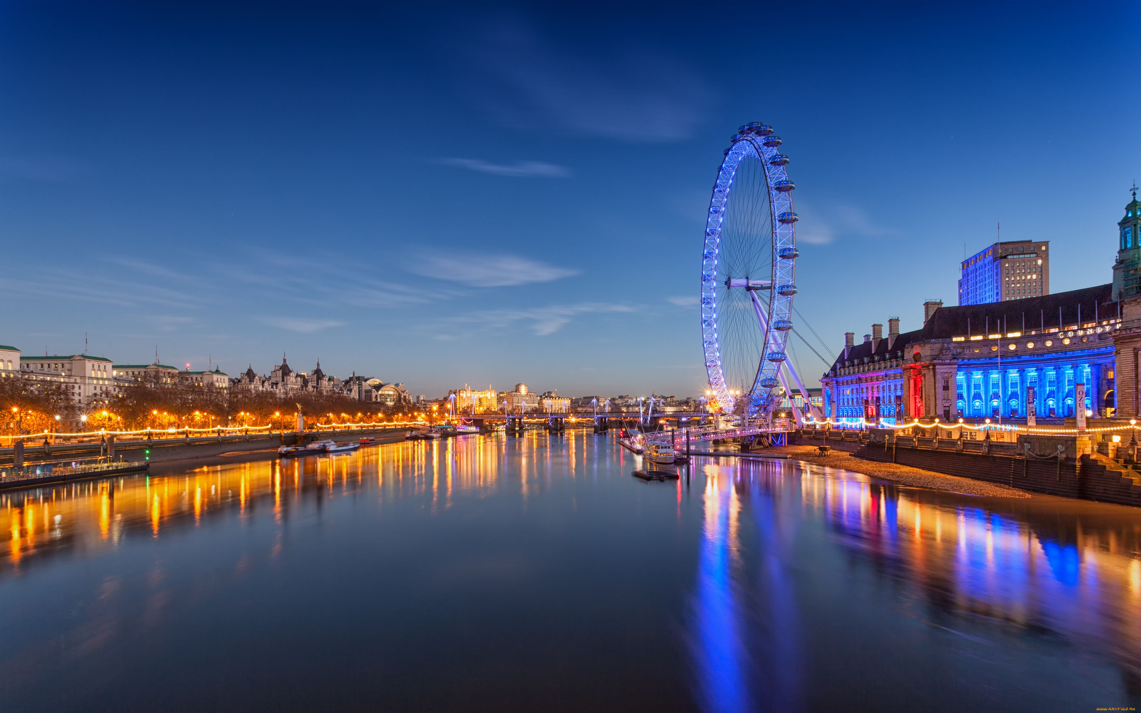 london, eye, города, лондон, , великобритания, ночной, город, лондон, англия, река, темза, колесо, обозрения, лондонский, глаз, london, england, river, thames, millennium, wheel, eye