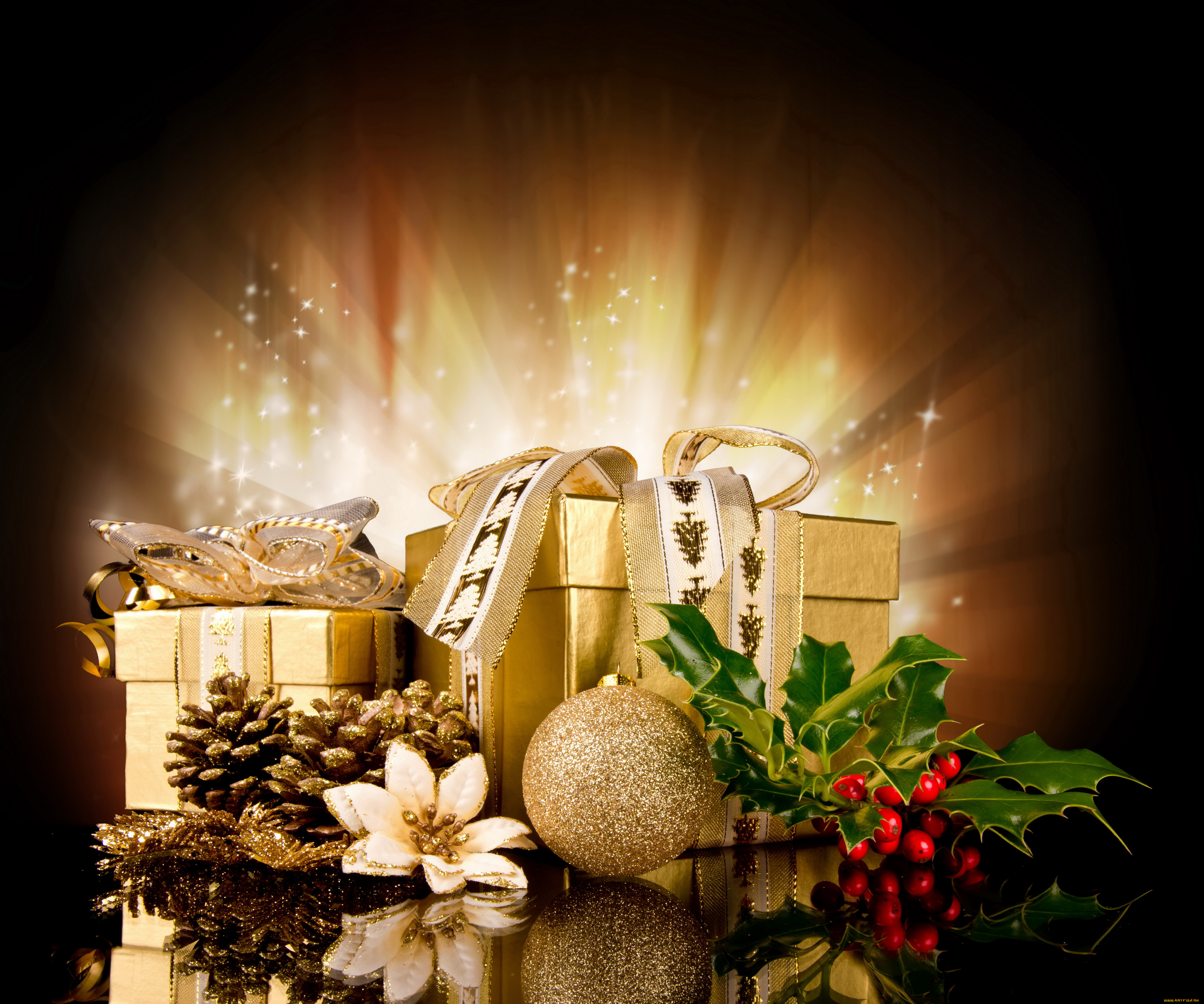 праздничные, подарки, и, коробочки, украшения, подарки, шарик