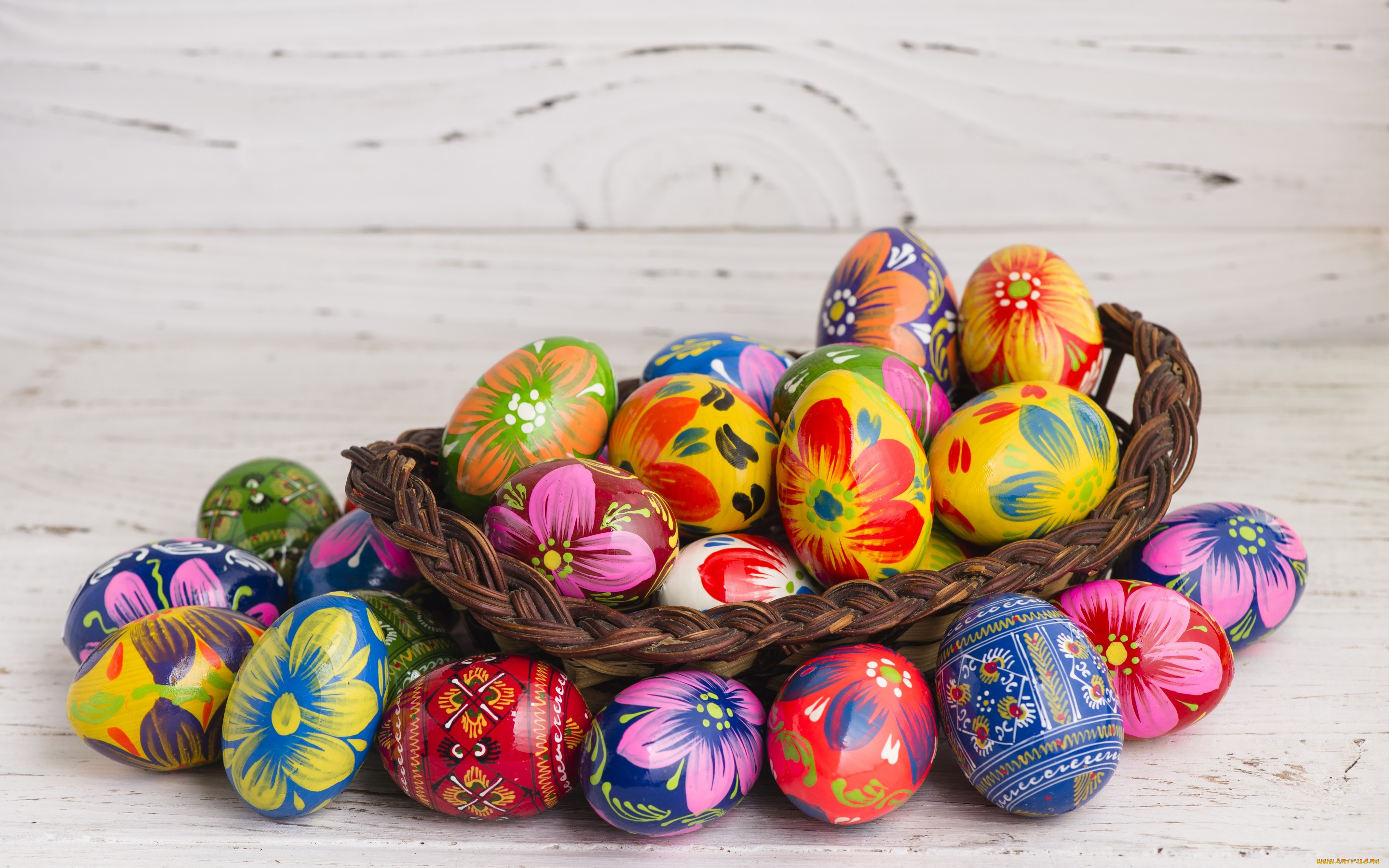 праздничные, пасха, eggs, spring, happy, яйца, крашеные, busket, easter, wood, colorful, decoration, корзина, весна