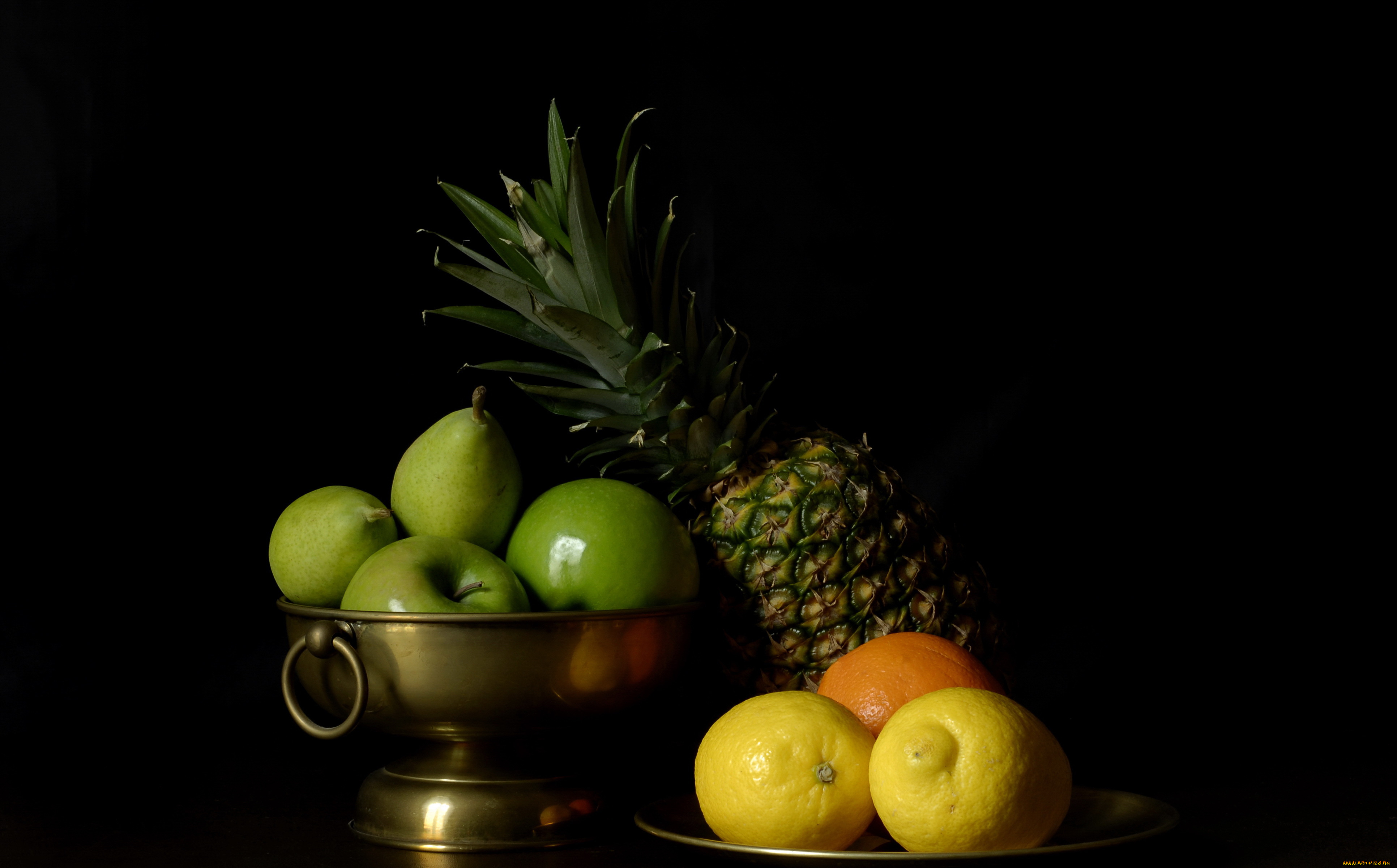 еда, фрукты, ягоды, ананас, лимон