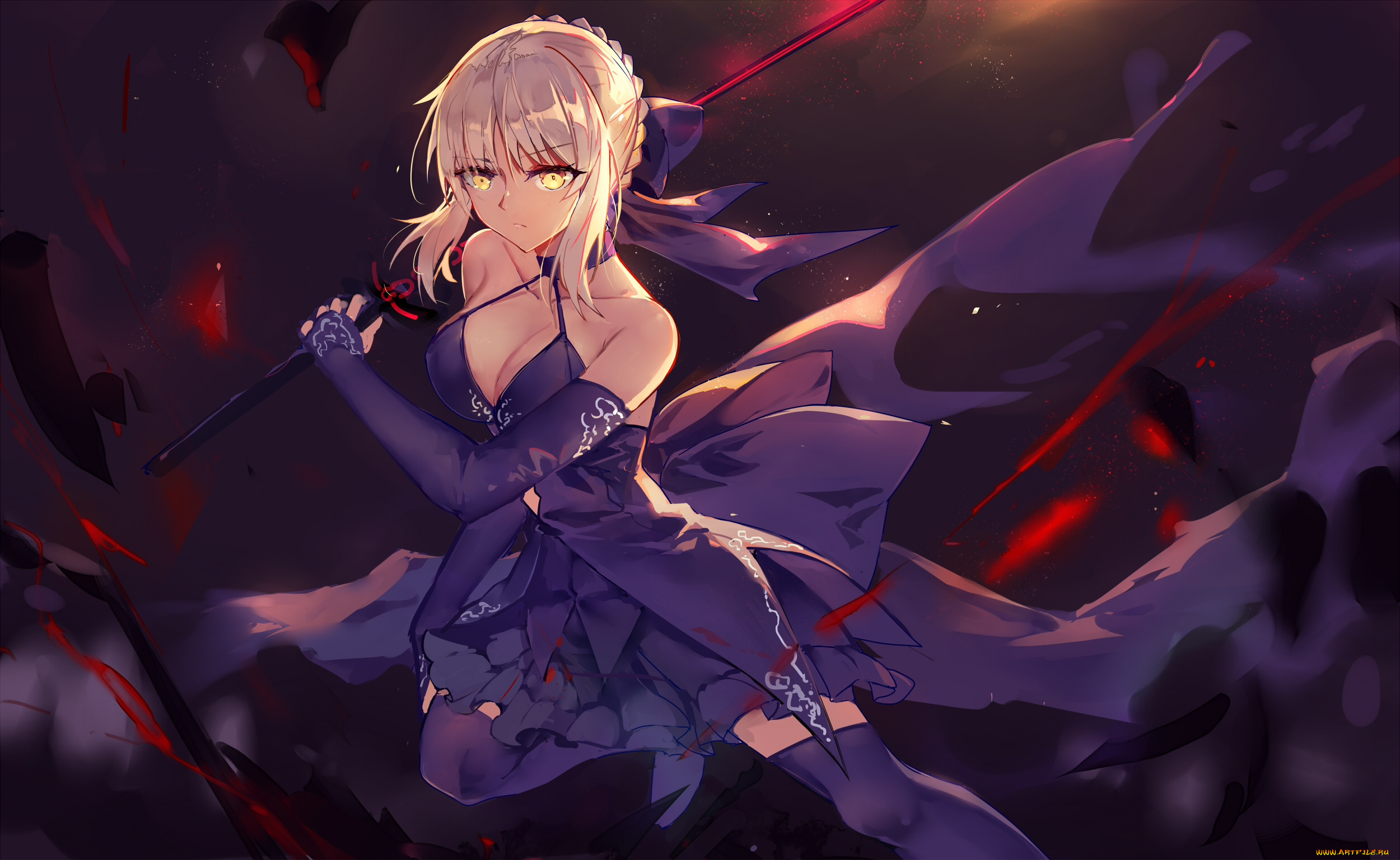 аниме, fate, stay, night, saber, alter