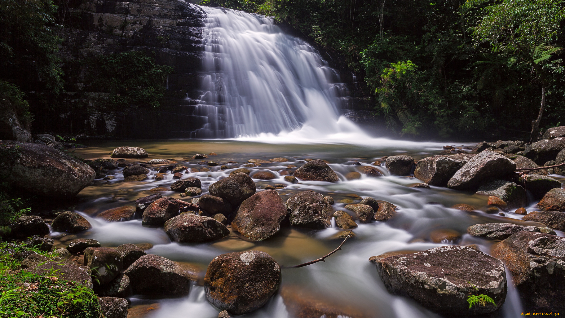lata, bukit, hijau, waterfall, kedah, malaysia, природа, водопады, малайзия, камни, река